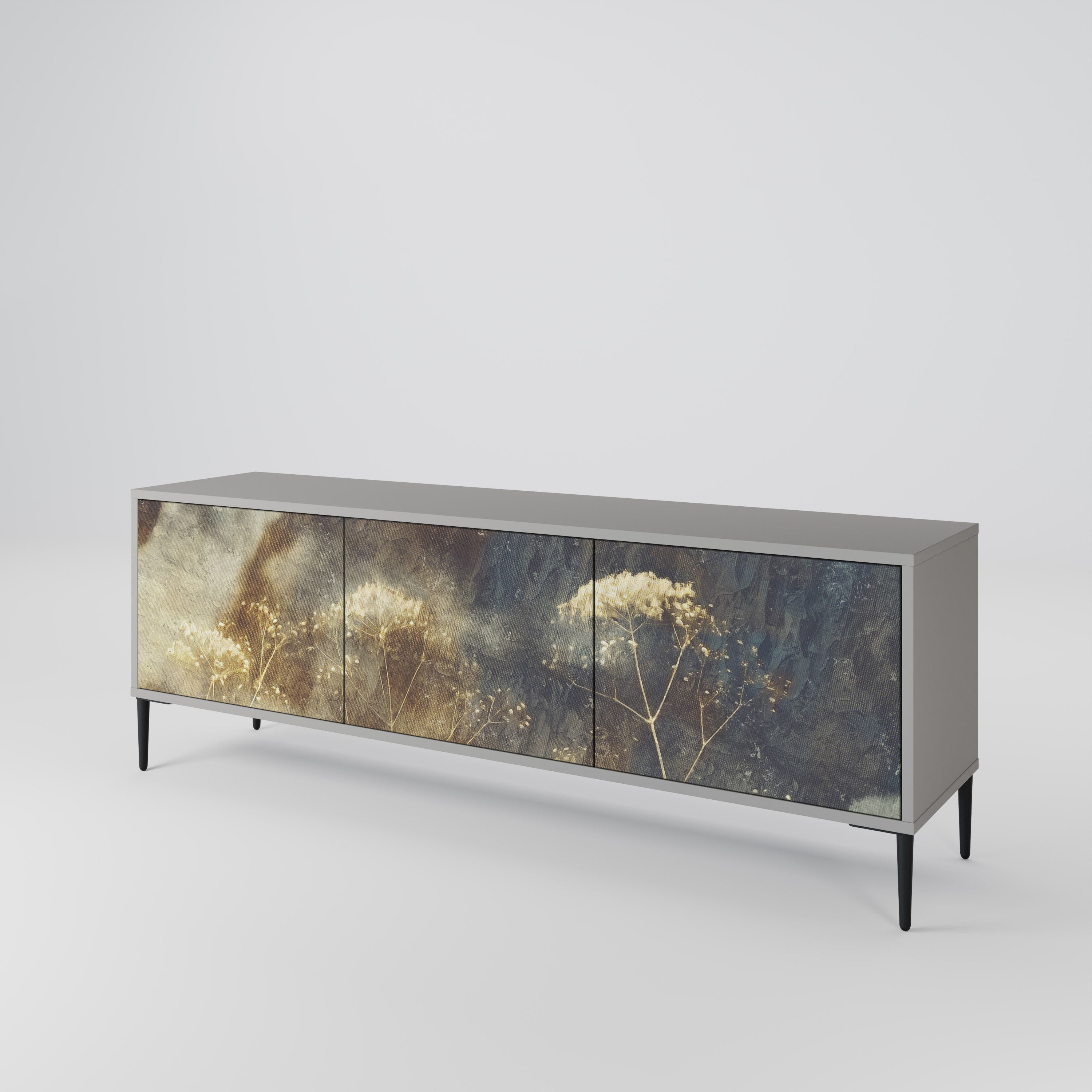 GENTLE POWER TV-Lowboard mit 3 Türen in Grau