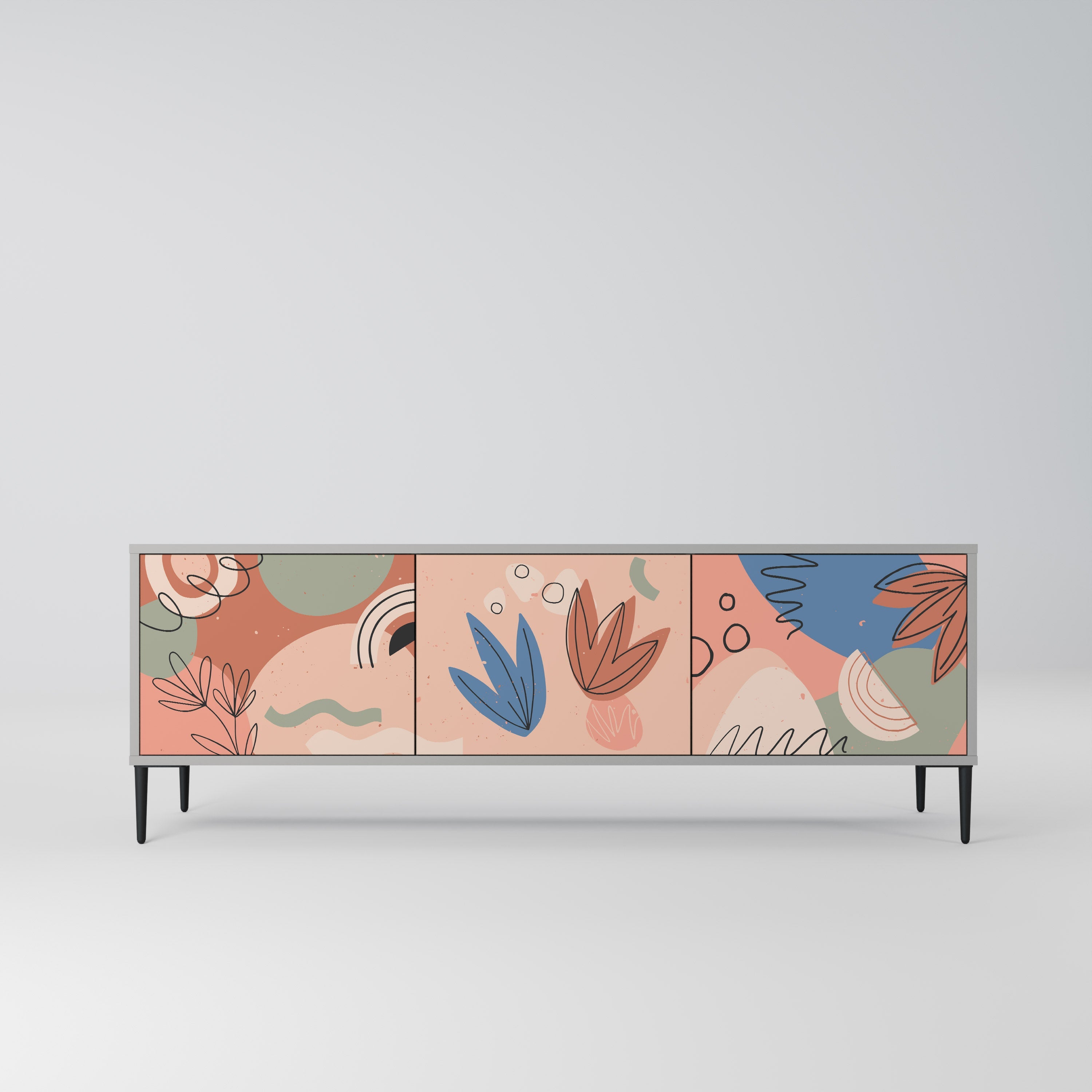 PASTEL DESTINY TV-Lowboard mit 3 Türen in Grau