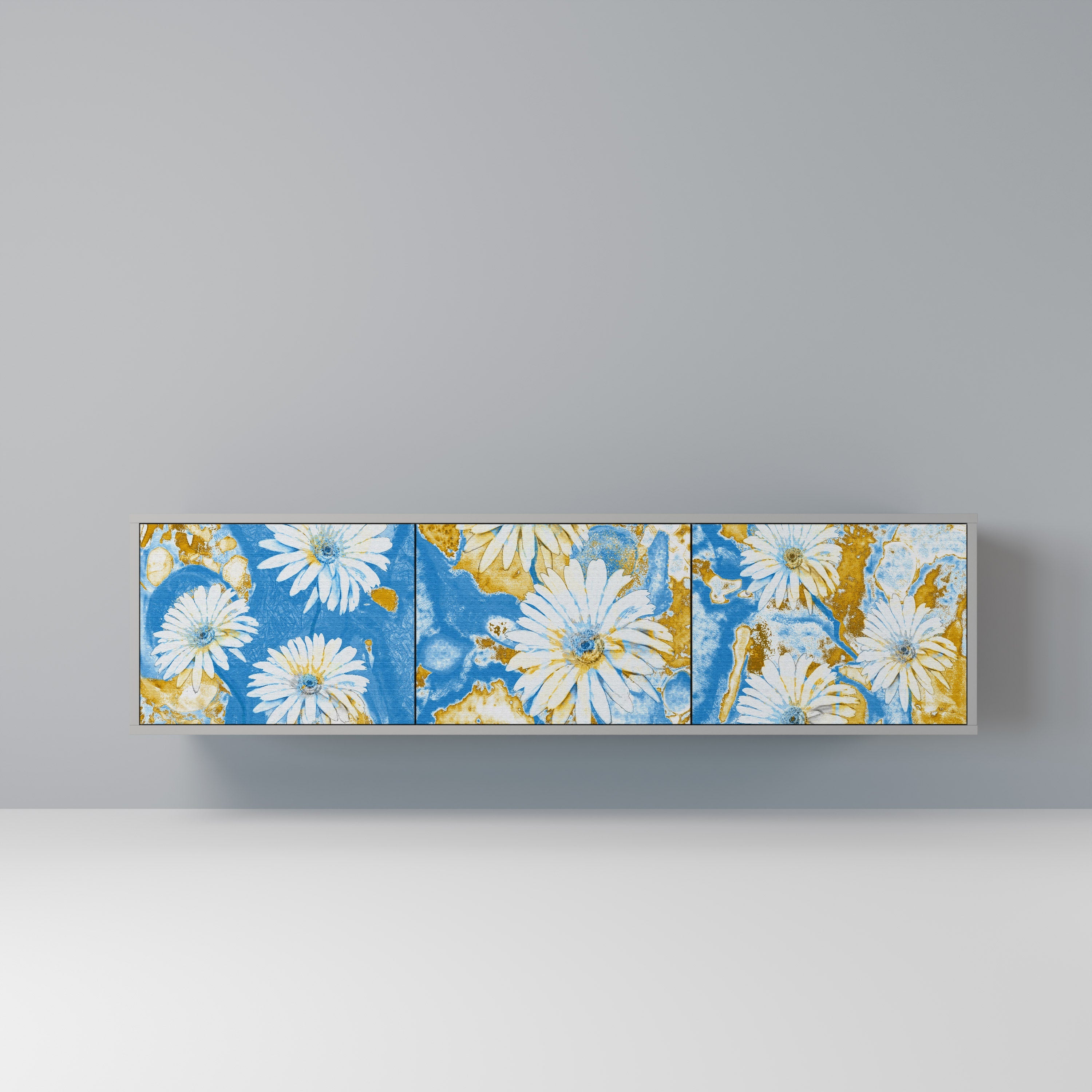 DAISY LUXE TV-Lowboard mit 3 Türen in Grau