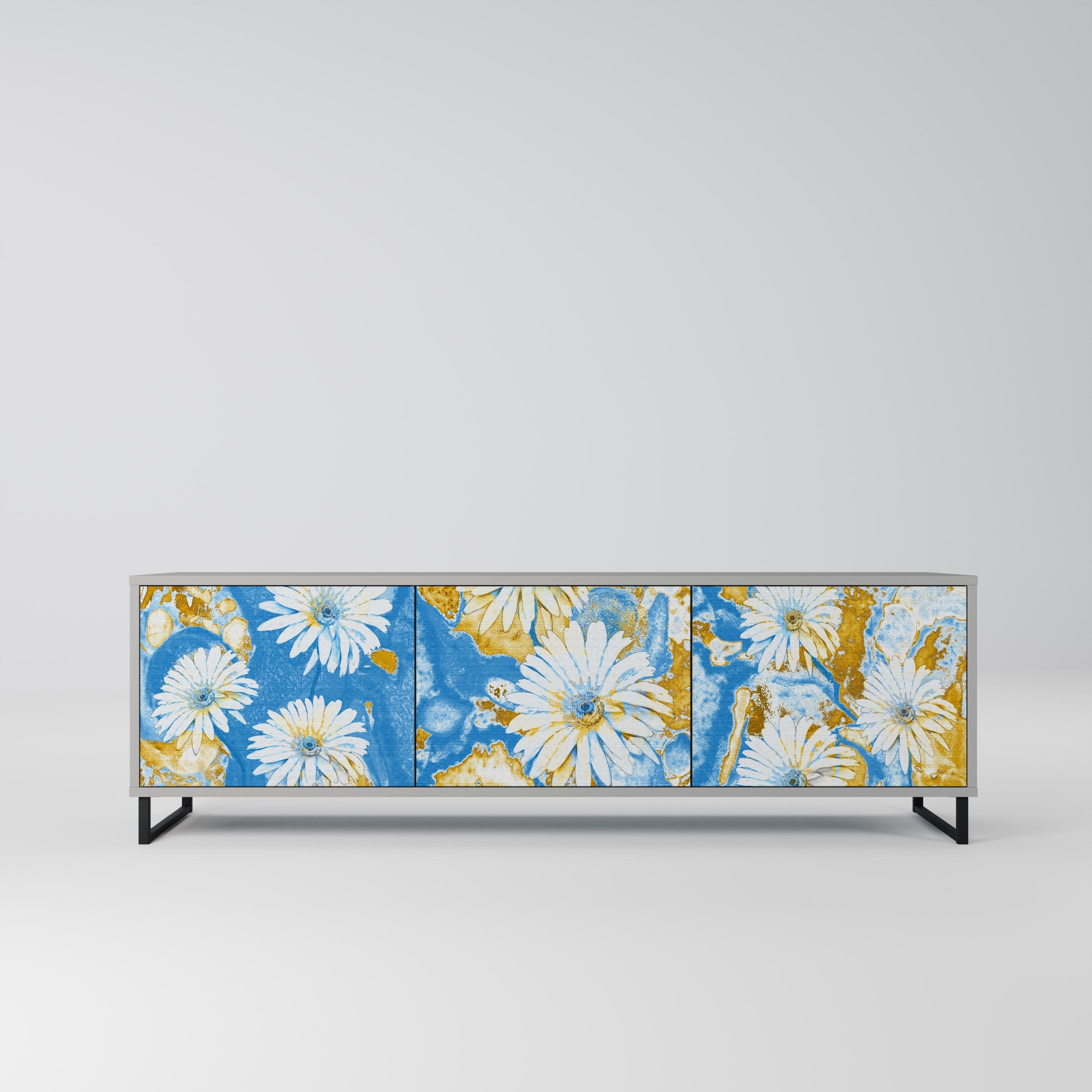 DAISY LUXE TV-Lowboard mit 3 Türen in Grau