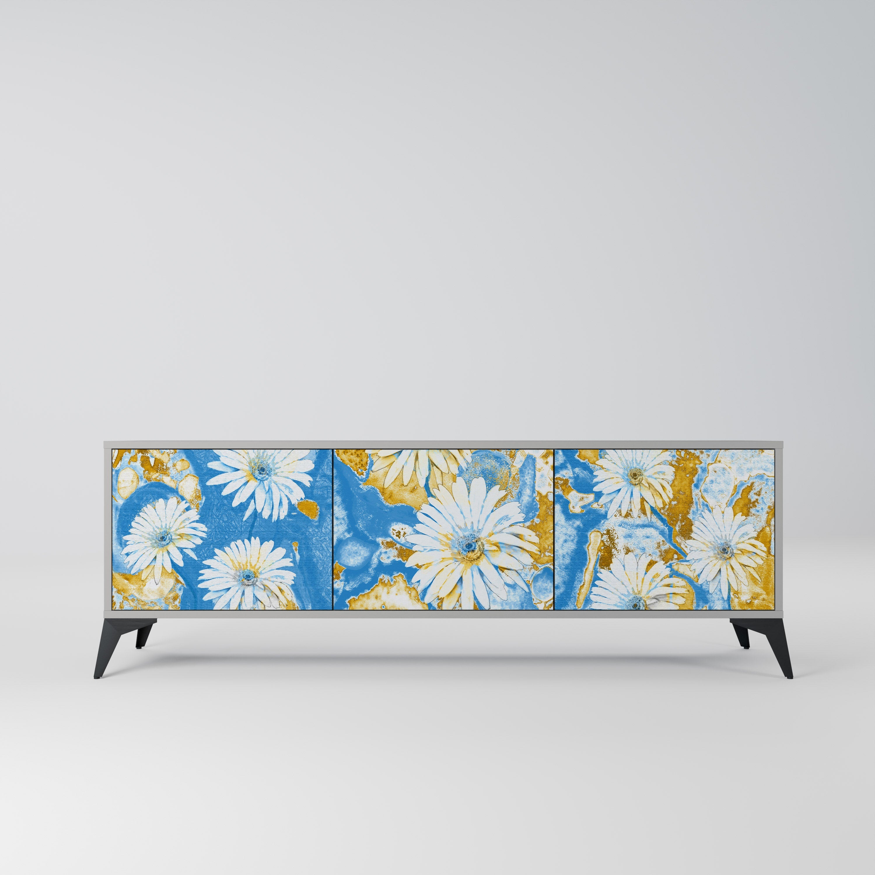 DAISY LUXE TV-Lowboard mit 3 Türen in Grau