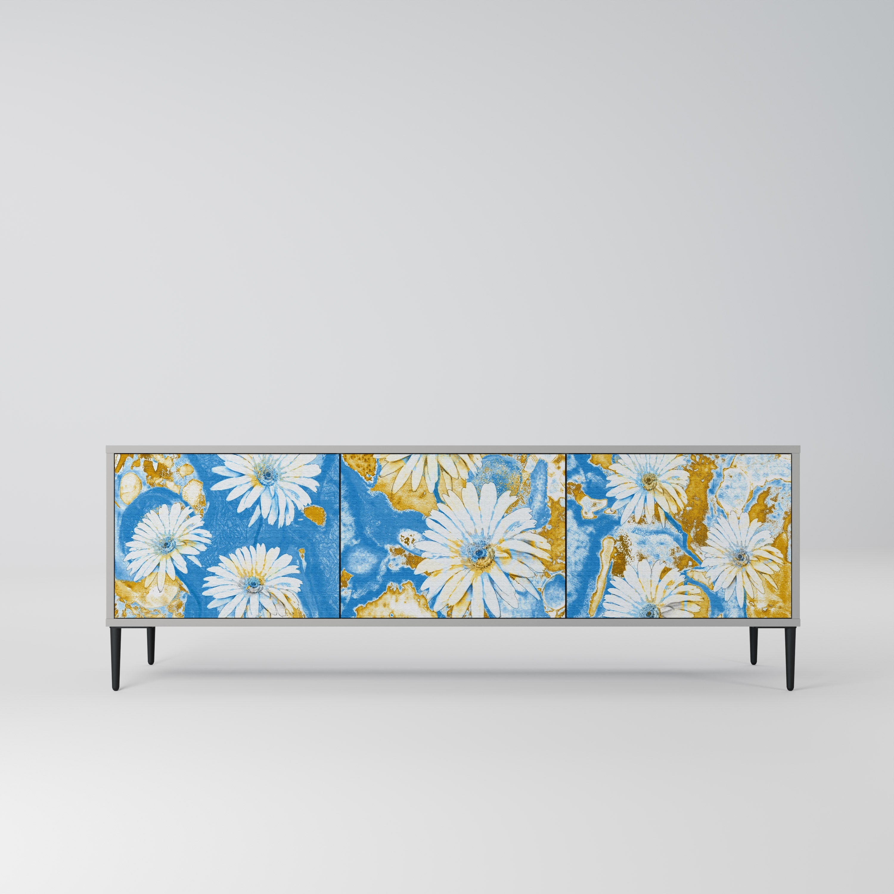 DAISY LUXE TV-Lowboard mit 3 Türen in Grau