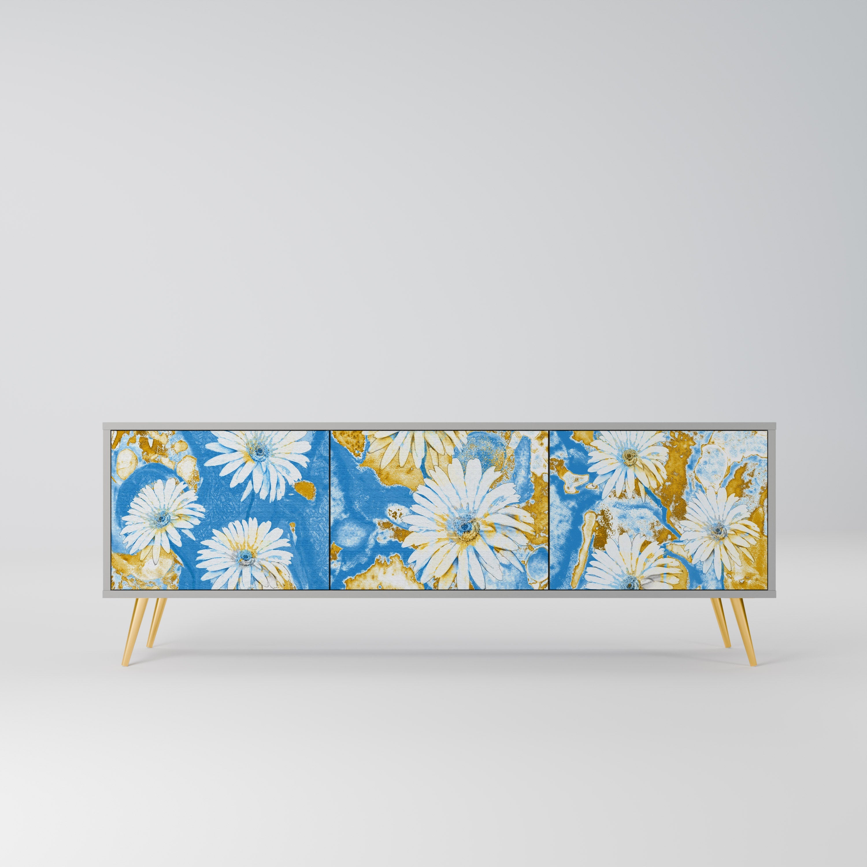 DAISY LUXE TV-Lowboard mit 3 Türen in Grau