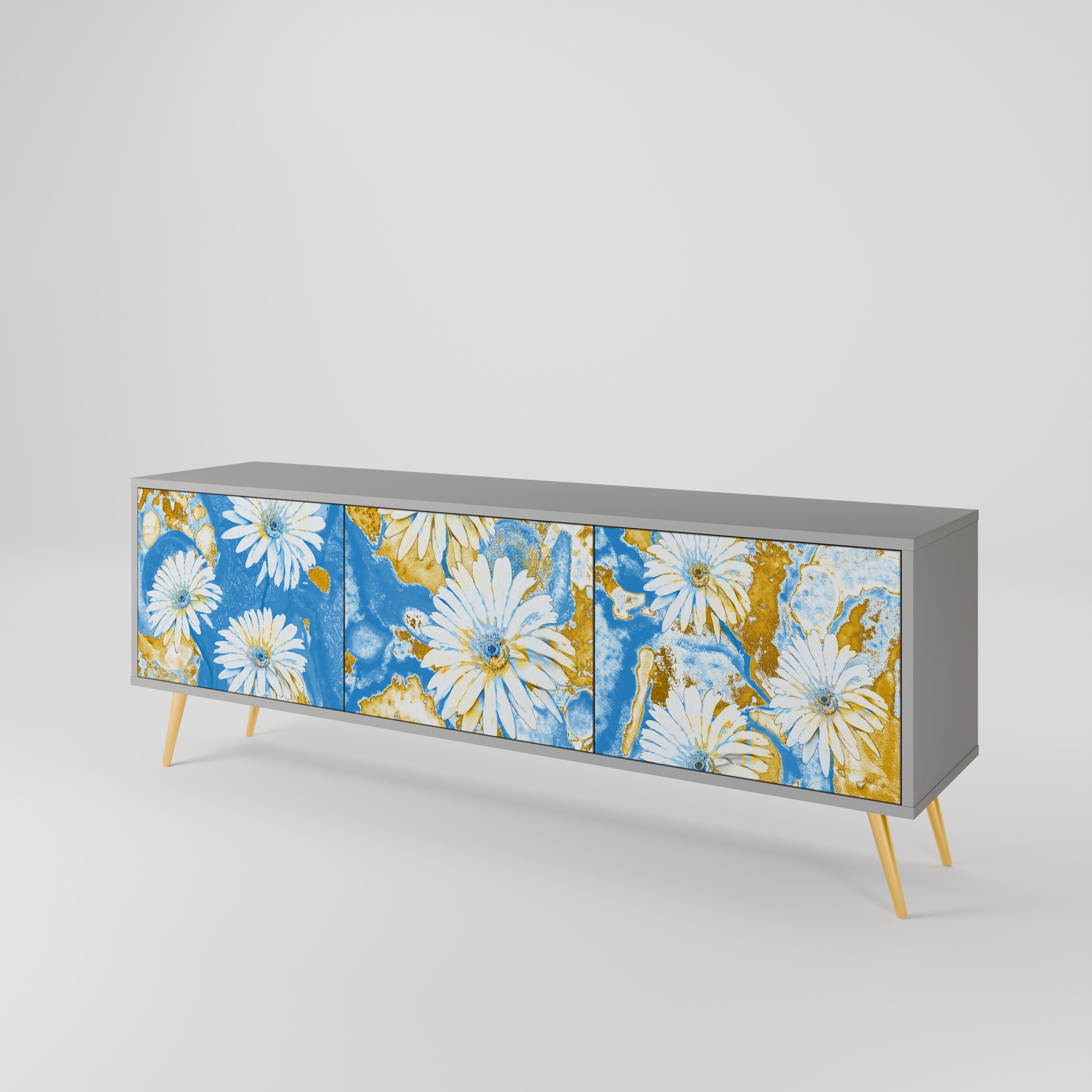 DAISY LUXE TV-Lowboard mit 3 Türen in Grau