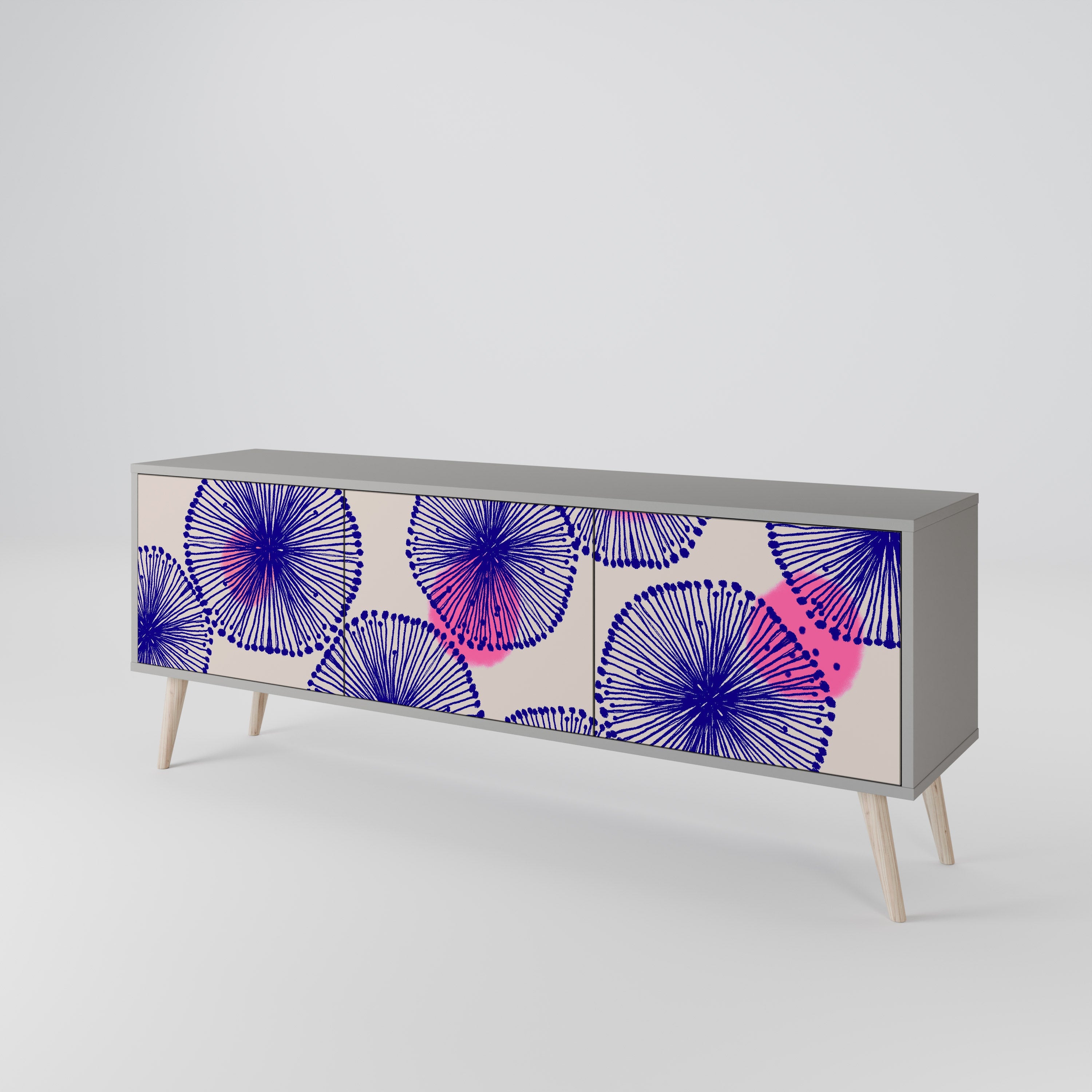 MAGIC NATURE TV-Lowboard mit 3 Türen in Grau