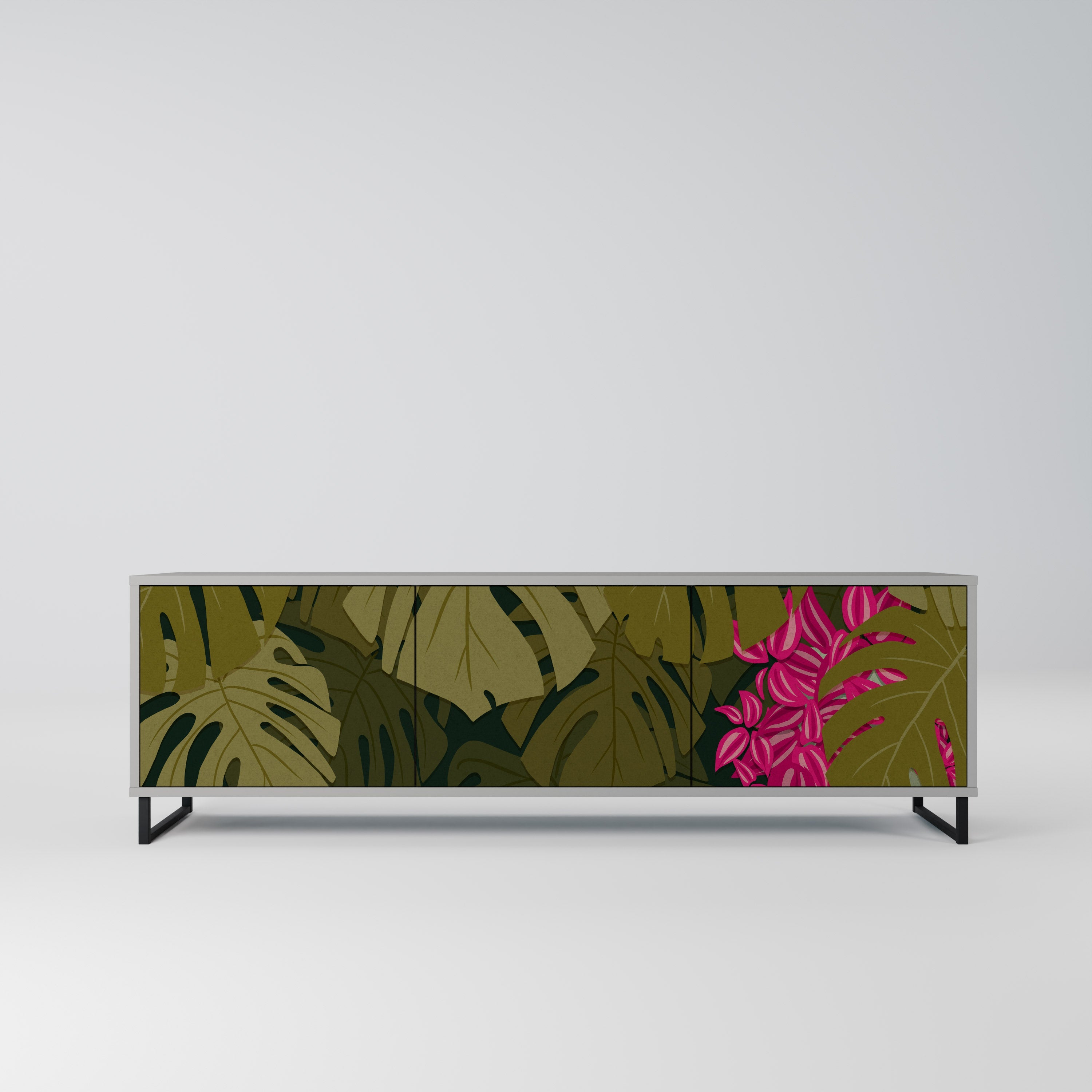 TROPICAL BEAUTY TV-Lowboard mit 3 Türen in Grau