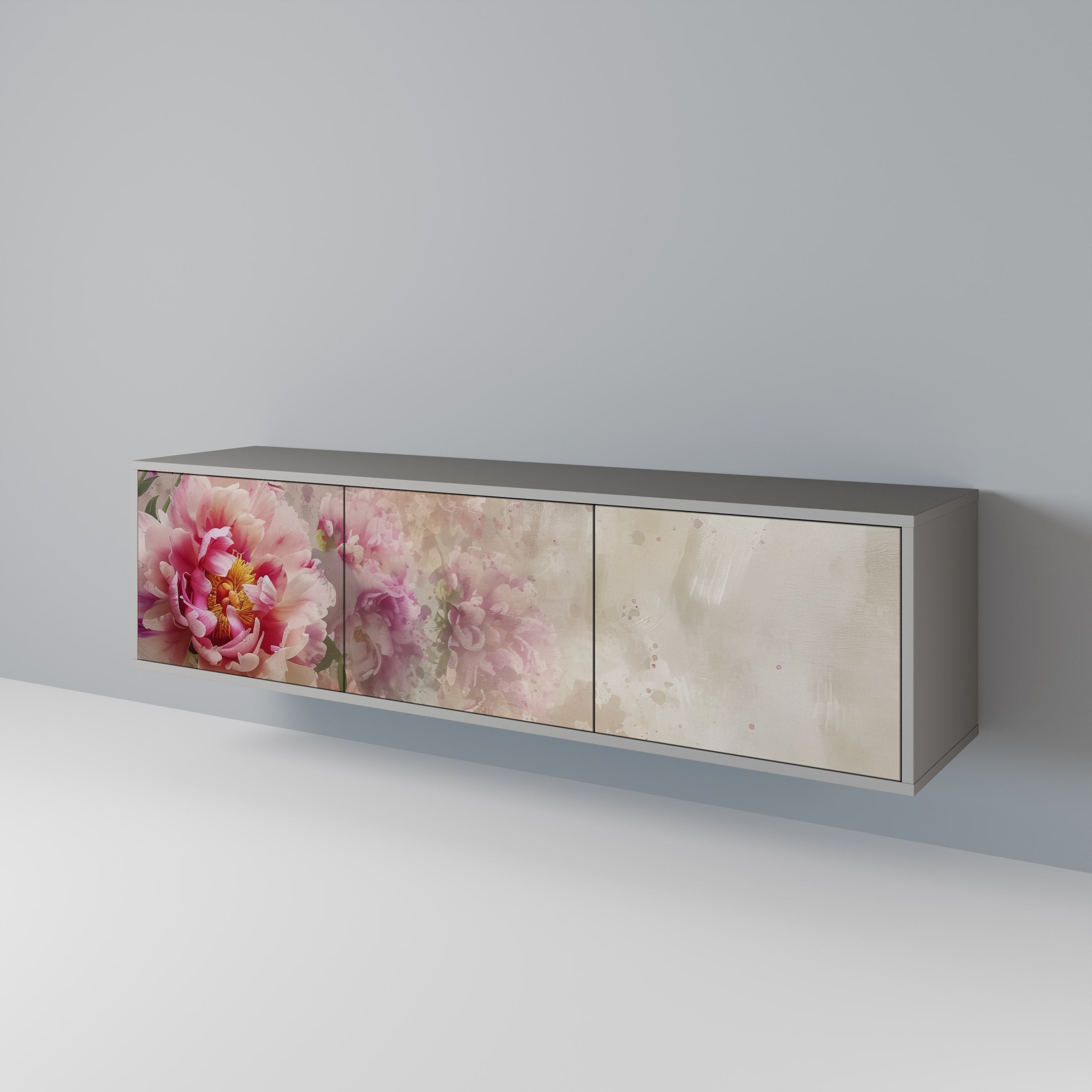 PEONY WHISPER TV-Lowboard mit 3 Türen in Grau