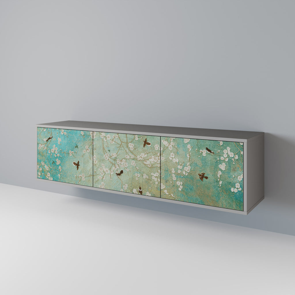 BLOOMING CHARM TV-Lowboard mit 3 Türen in Grau