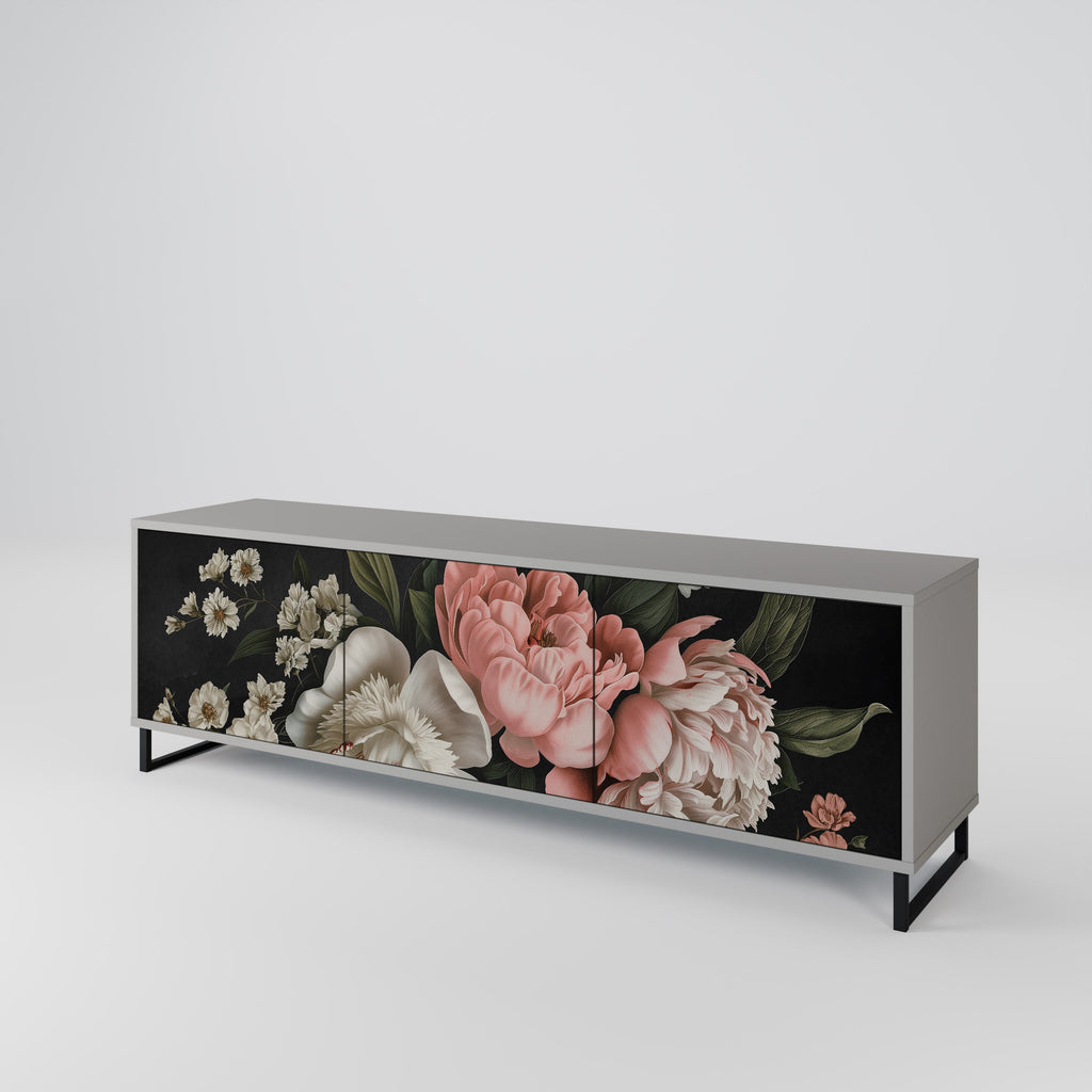 LUSH ELEGANCE TV-Lowboard mit 3 Türen in Grau