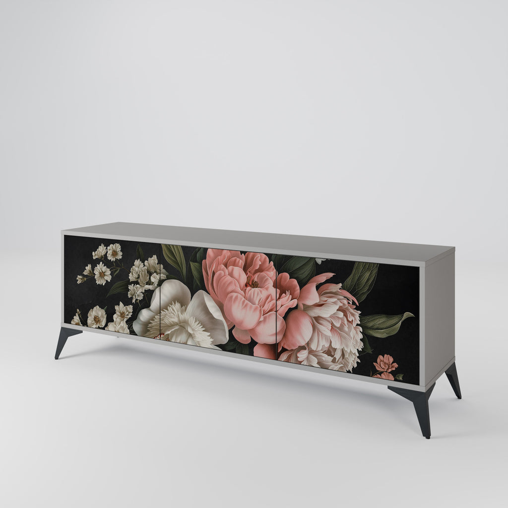 LUSH ELEGANCE TV-Lowboard mit 3 Türen in Grau