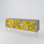 YELLOW CHINOISERIE TV-Lowboard mit 3 Türen in Grau