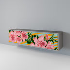 FRAGILE BEAUTY TV-Lowboard mit 3 Türen in Grau