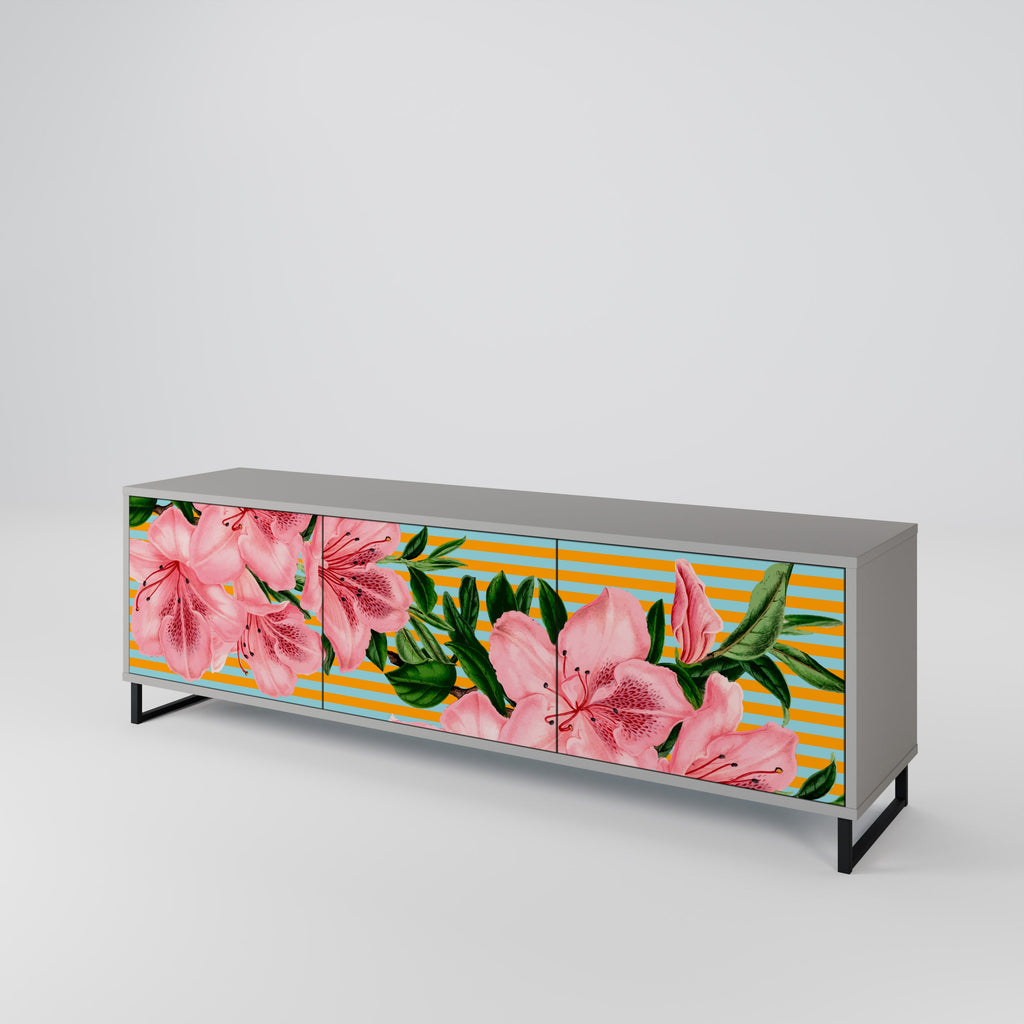 FRAGILE BEAUTY TV-Lowboard mit 3 Türen in Grau