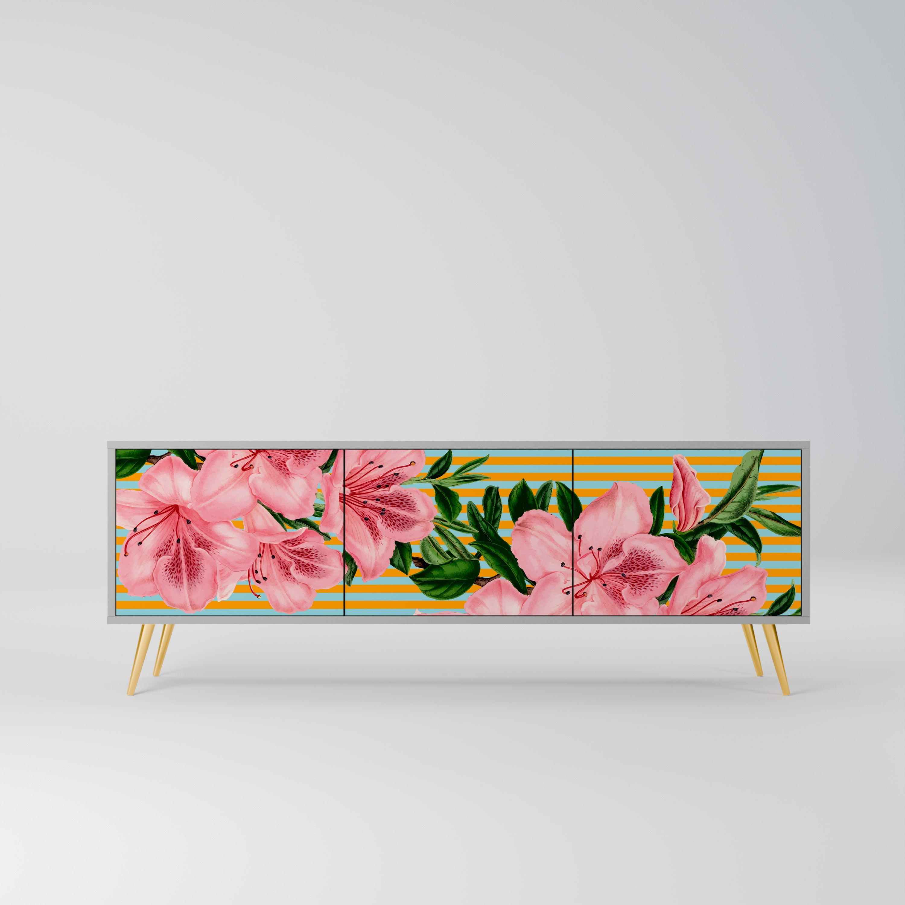 FRAGILE BEAUTY TV-Lowboard mit 3 Türen in Grau