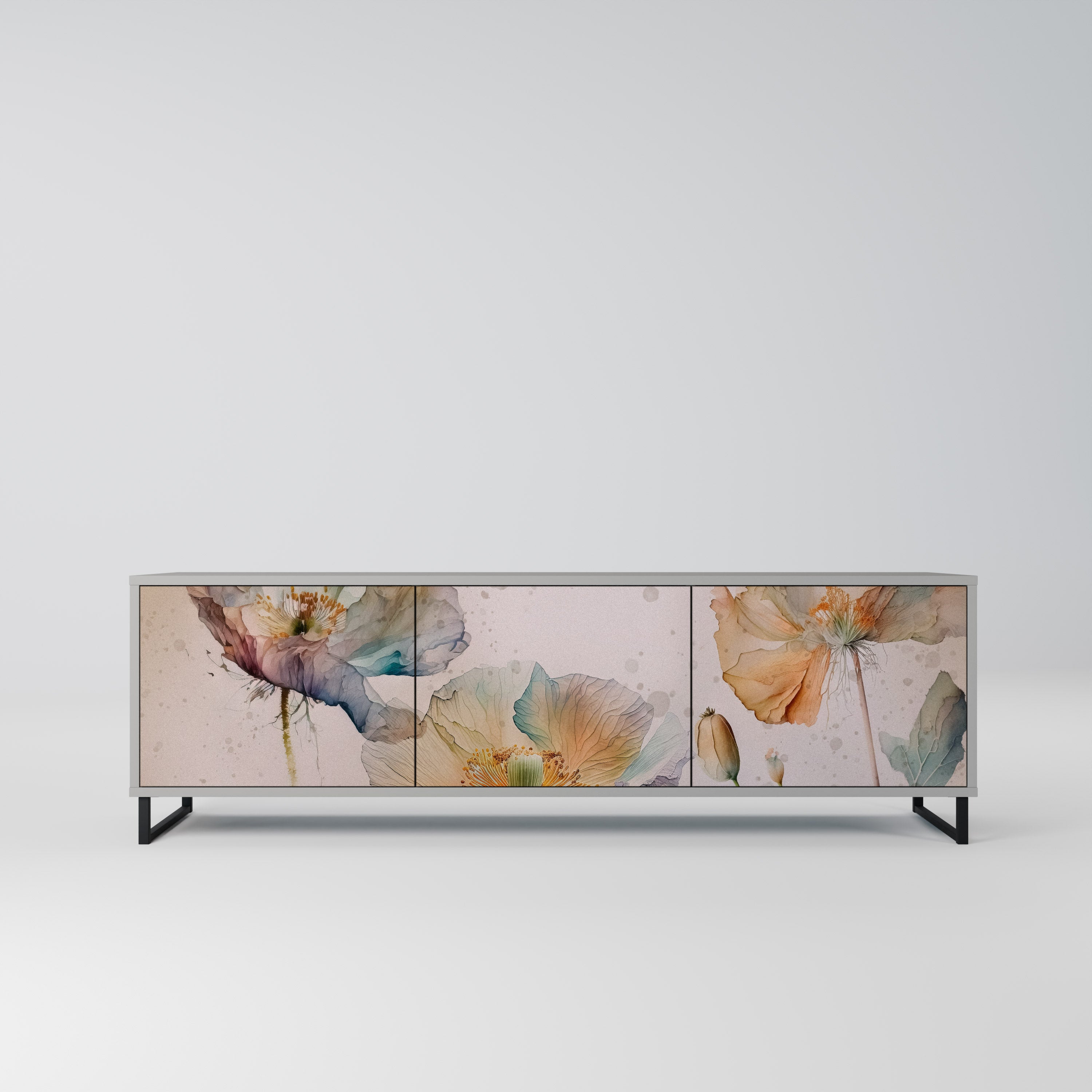 SOFTEN POPPY TV-Lowboard mit 3 Türen in Grau