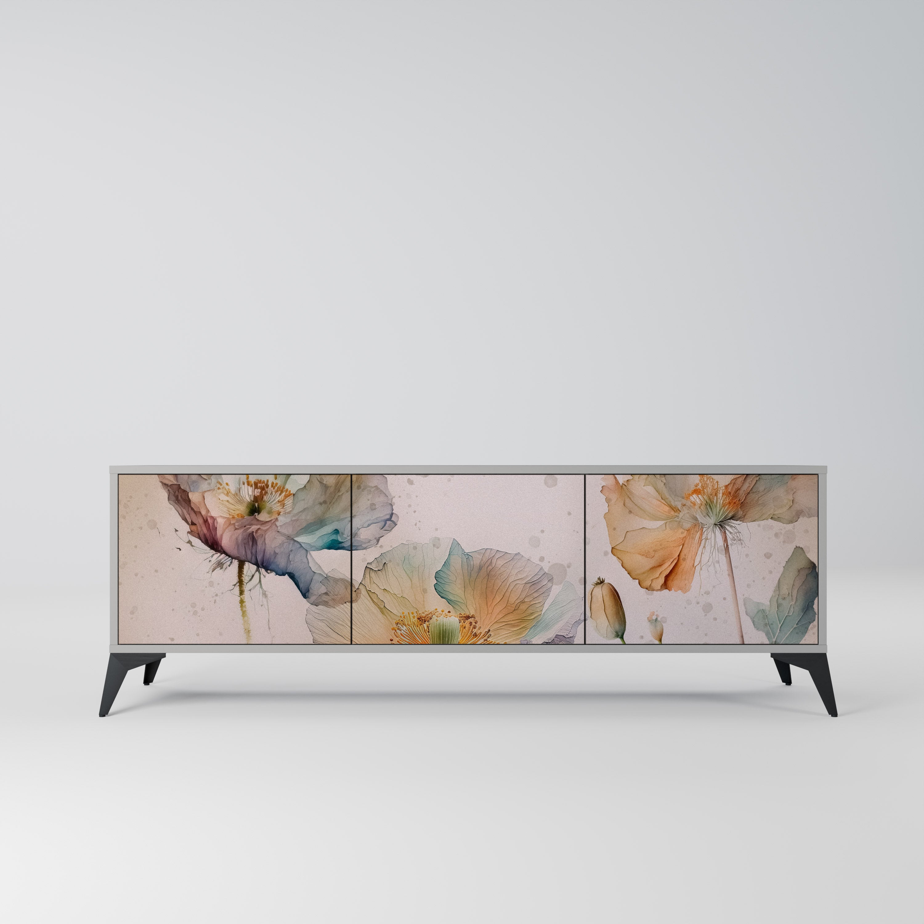 SOFTEN POPPY TV-Lowboard mit 3 Türen in Grau