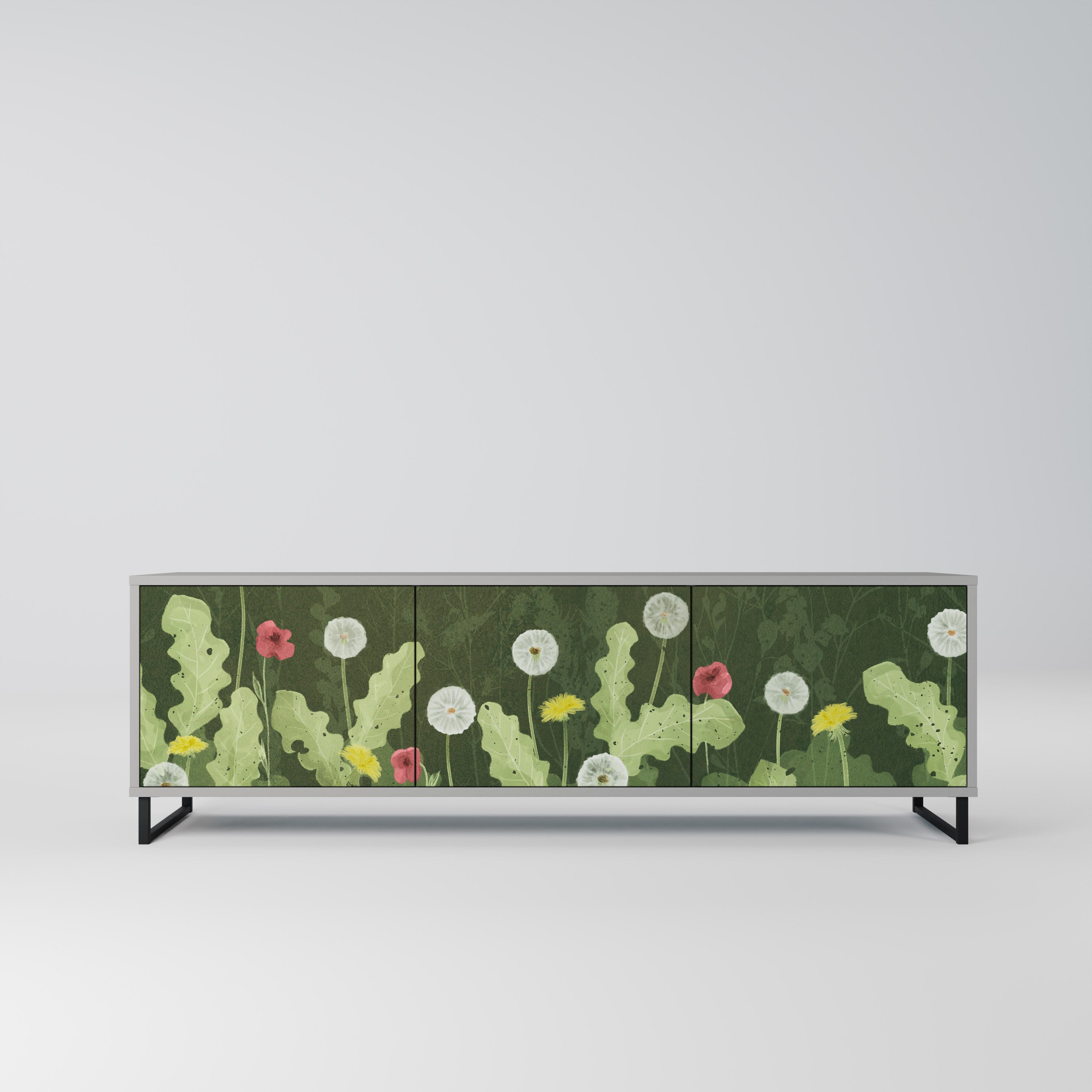 DANDELION AMUSE TV-Lowboard mit 3 Türen in Grau