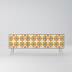 FLORAL DECOR TV-Lowboard mit 3 Türen in Grau