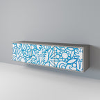 BLOOMY MORNING TV-Lowboard mit 3 Türen in Grau