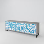 BLOOMY MORNING TV-Lowboard mit 3 Türen in Grau