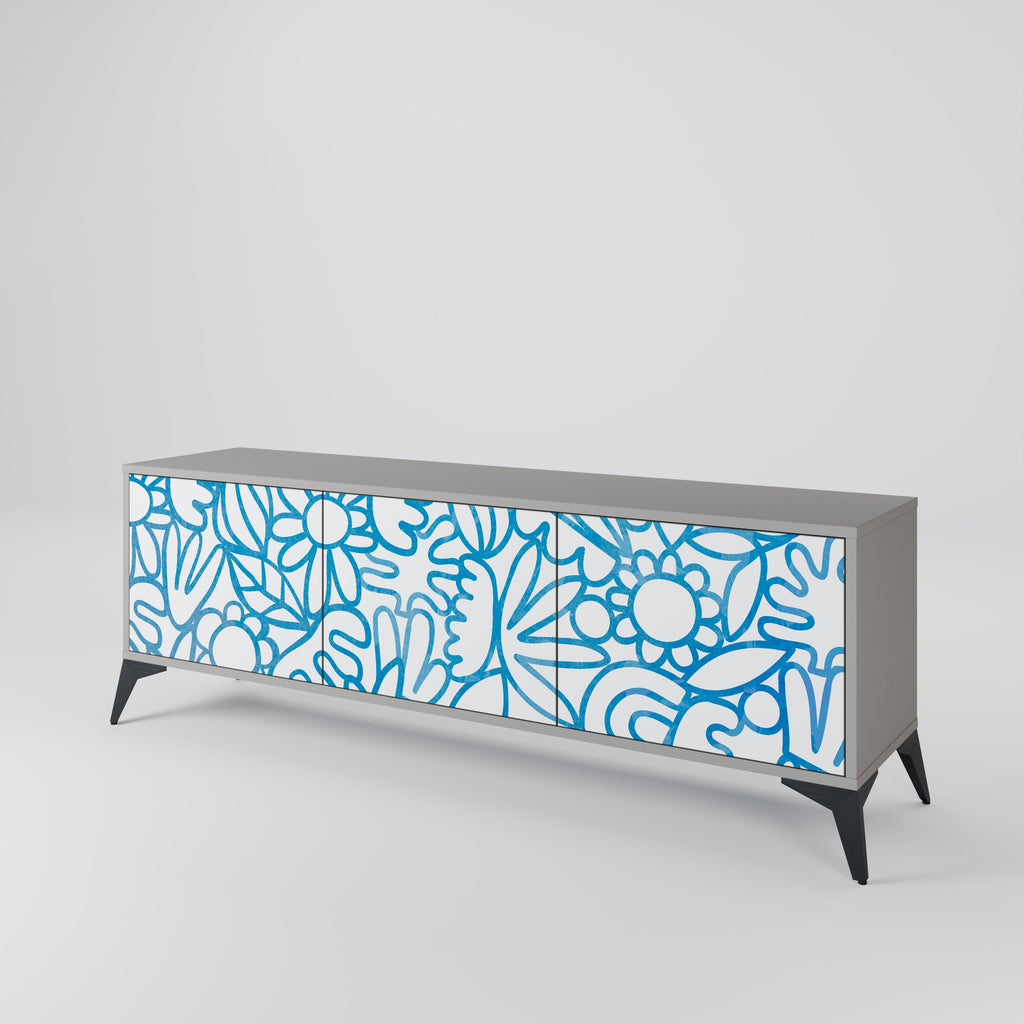 BLOOMY MORNING TV-Lowboard mit 3 Türen in Grau
