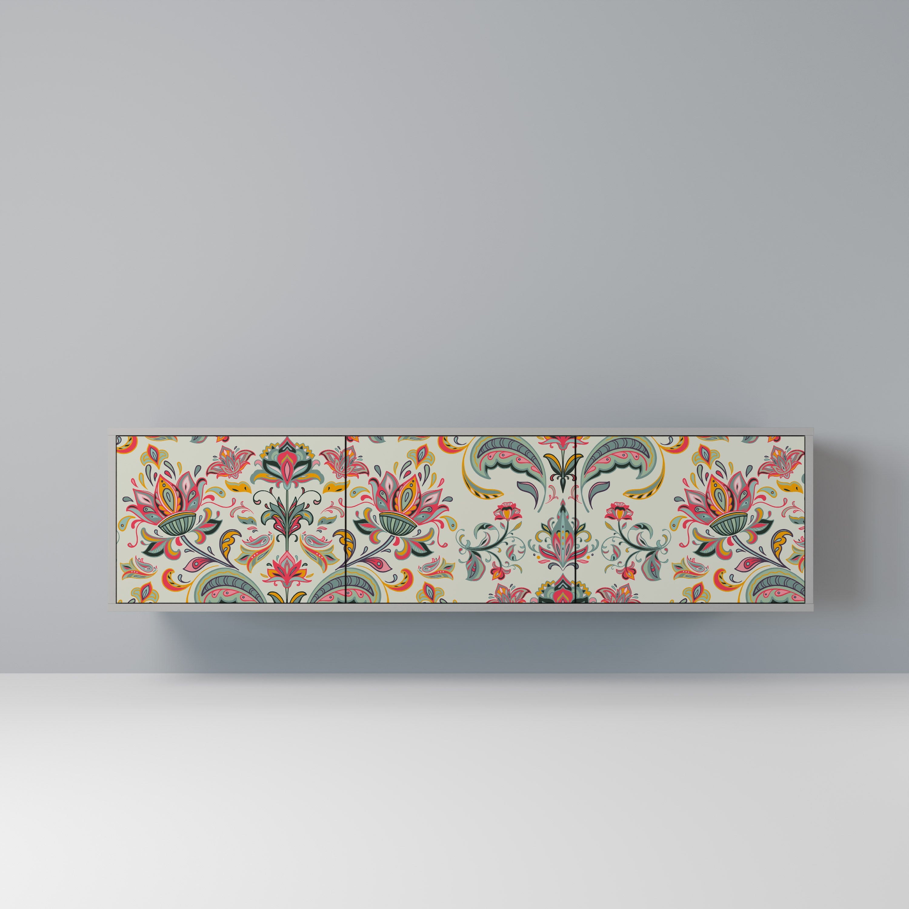 ORGANIC FOLKLORE TV-Lowboard mit 3 Türen in Grau