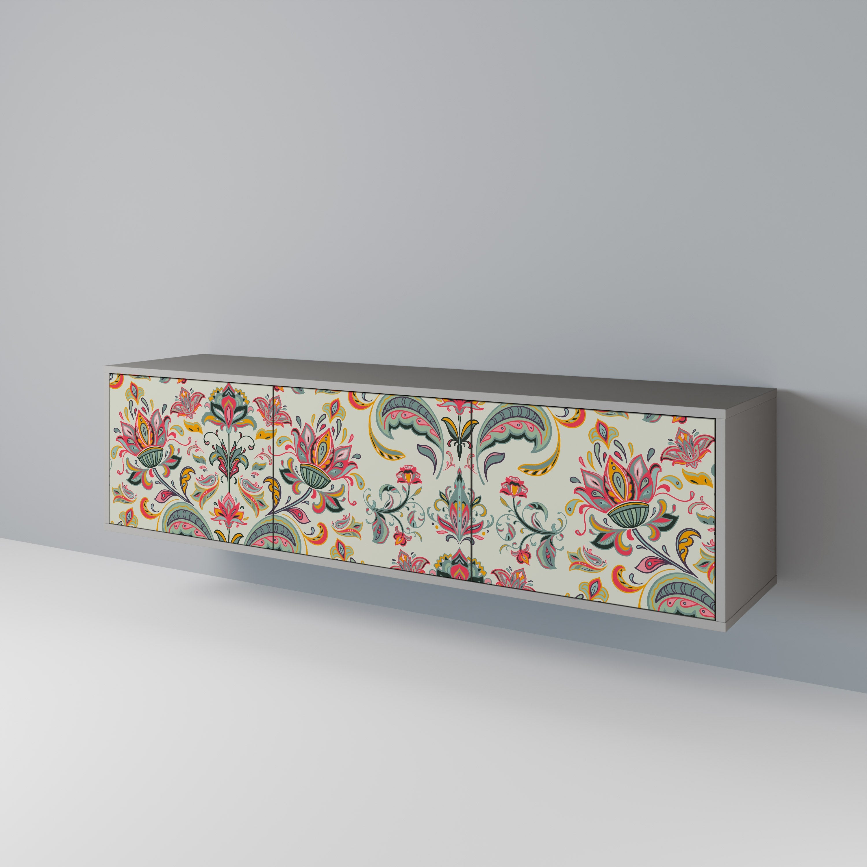 ORGANIC FOLKLORE TV-Lowboard mit 3 Türen in Grau