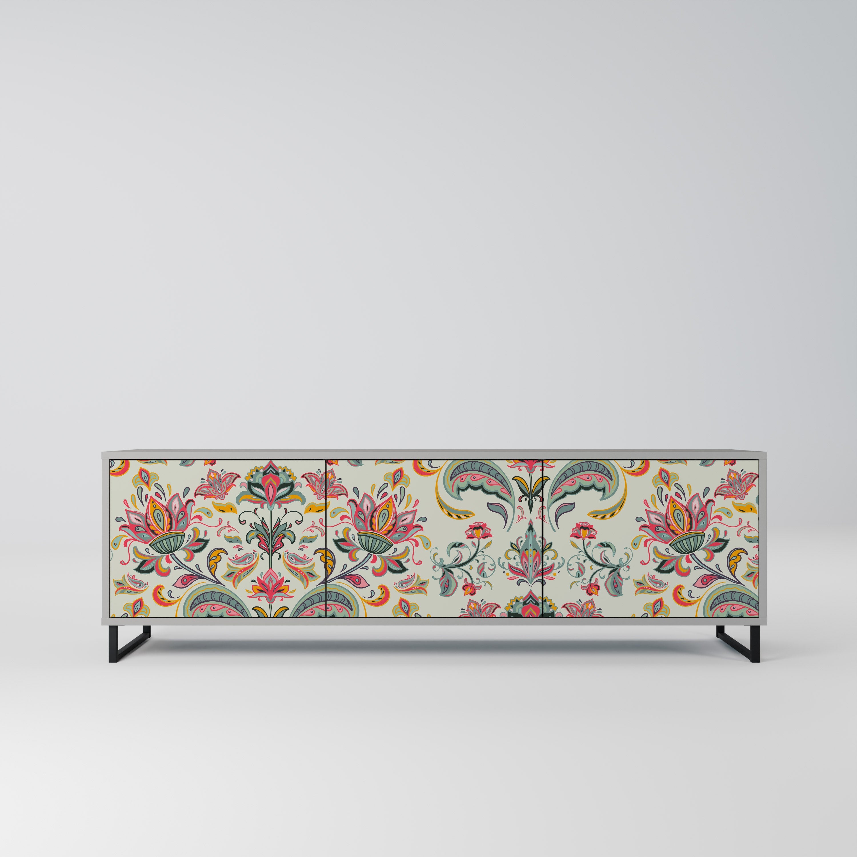 ORGANIC FOLKLORE TV-Lowboard mit 3 Türen in Grau