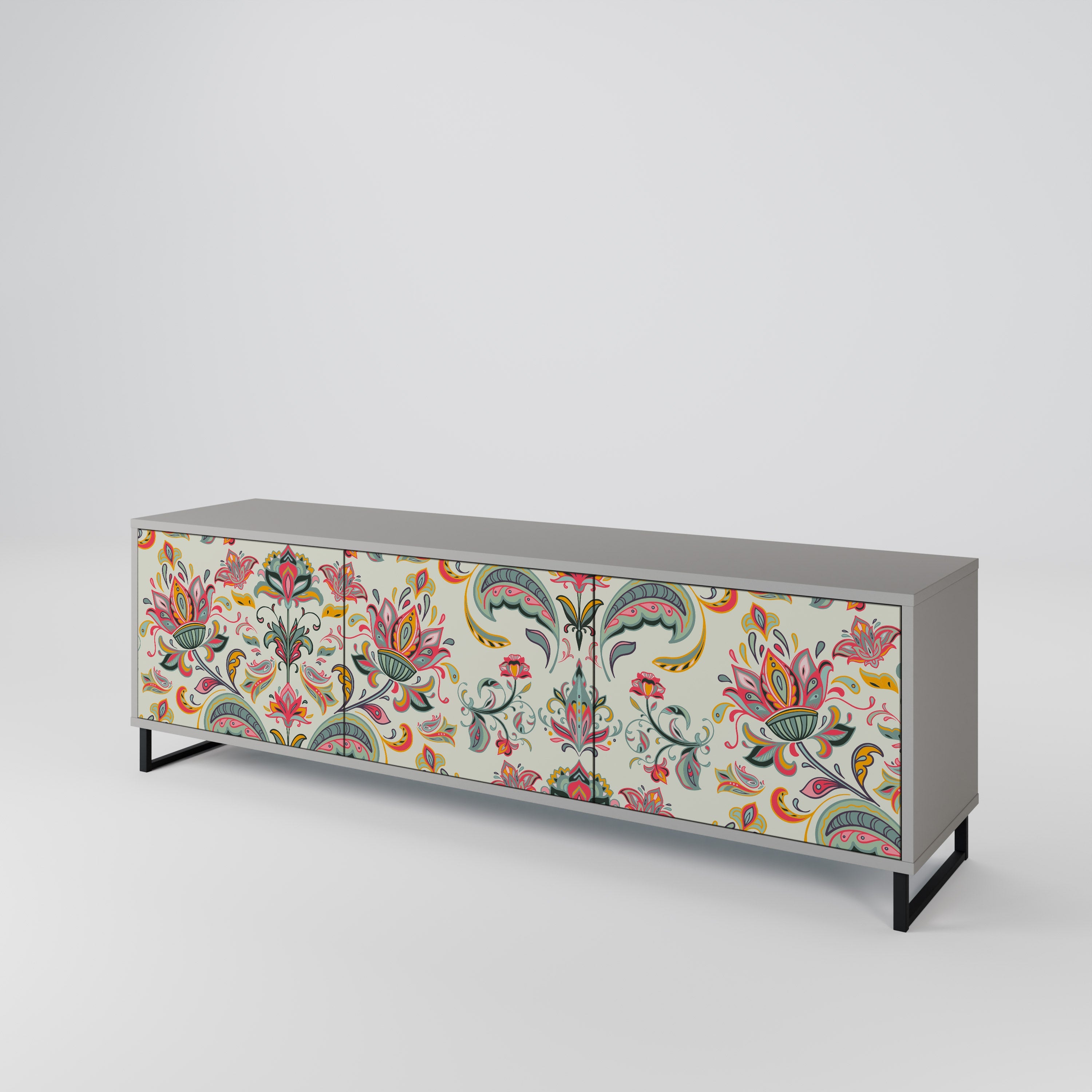 ORGANIC FOLKLORE TV-Lowboard mit 3 Türen in Grau