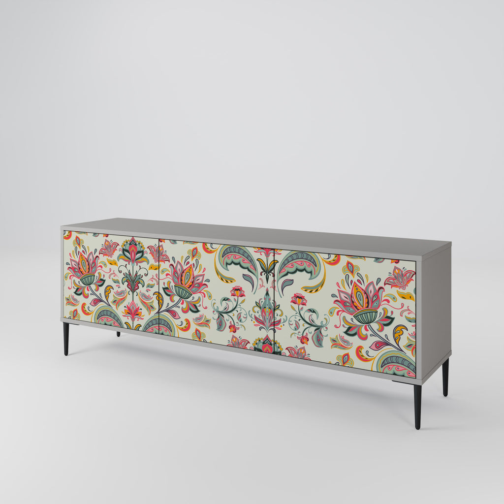ORGANIC FOLKLORE TV-Lowboard mit 3 Türen in Grau