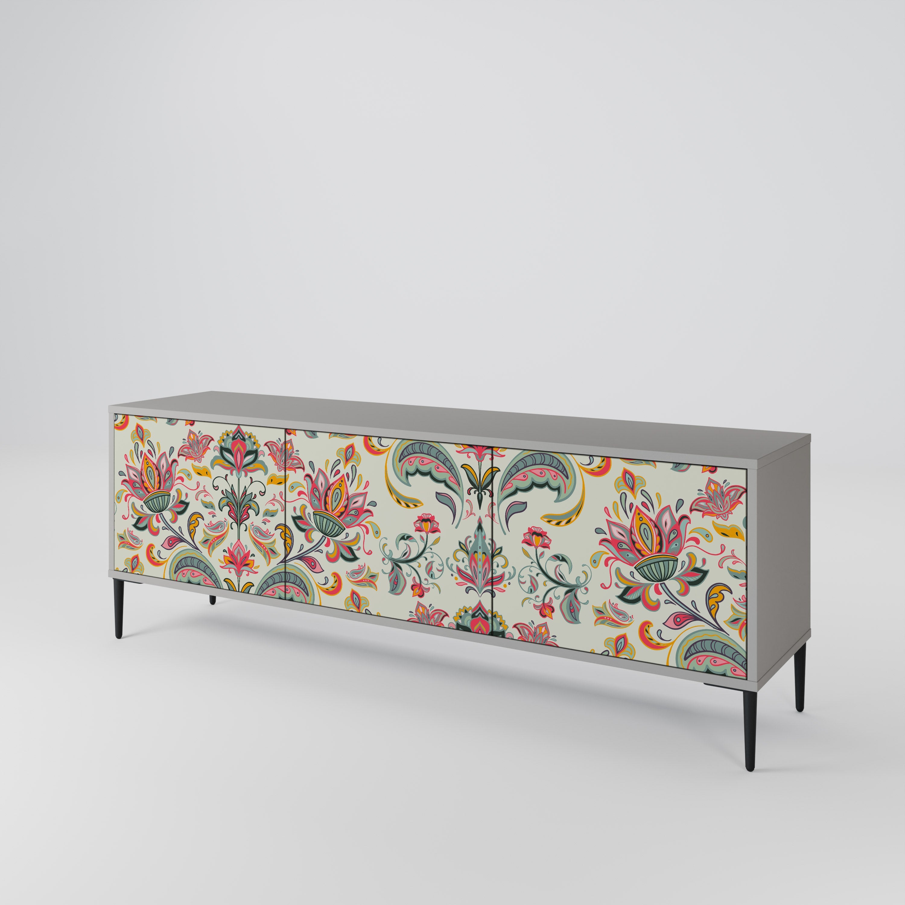 ORGANIC FOLKLORE TV-Lowboard mit 3 Türen in Grau