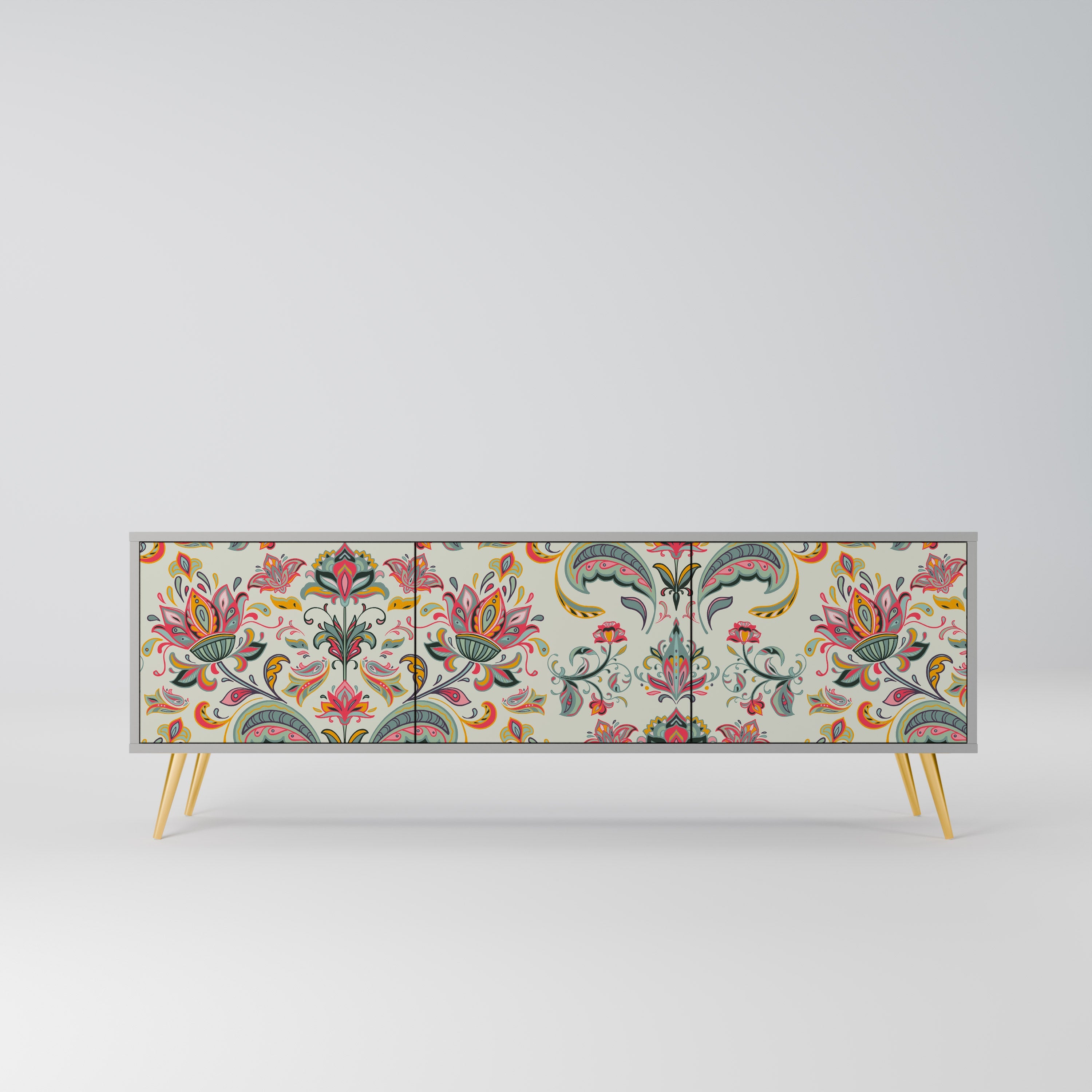 ORGANIC FOLKLORE TV-Lowboard mit 3 Türen in Grau