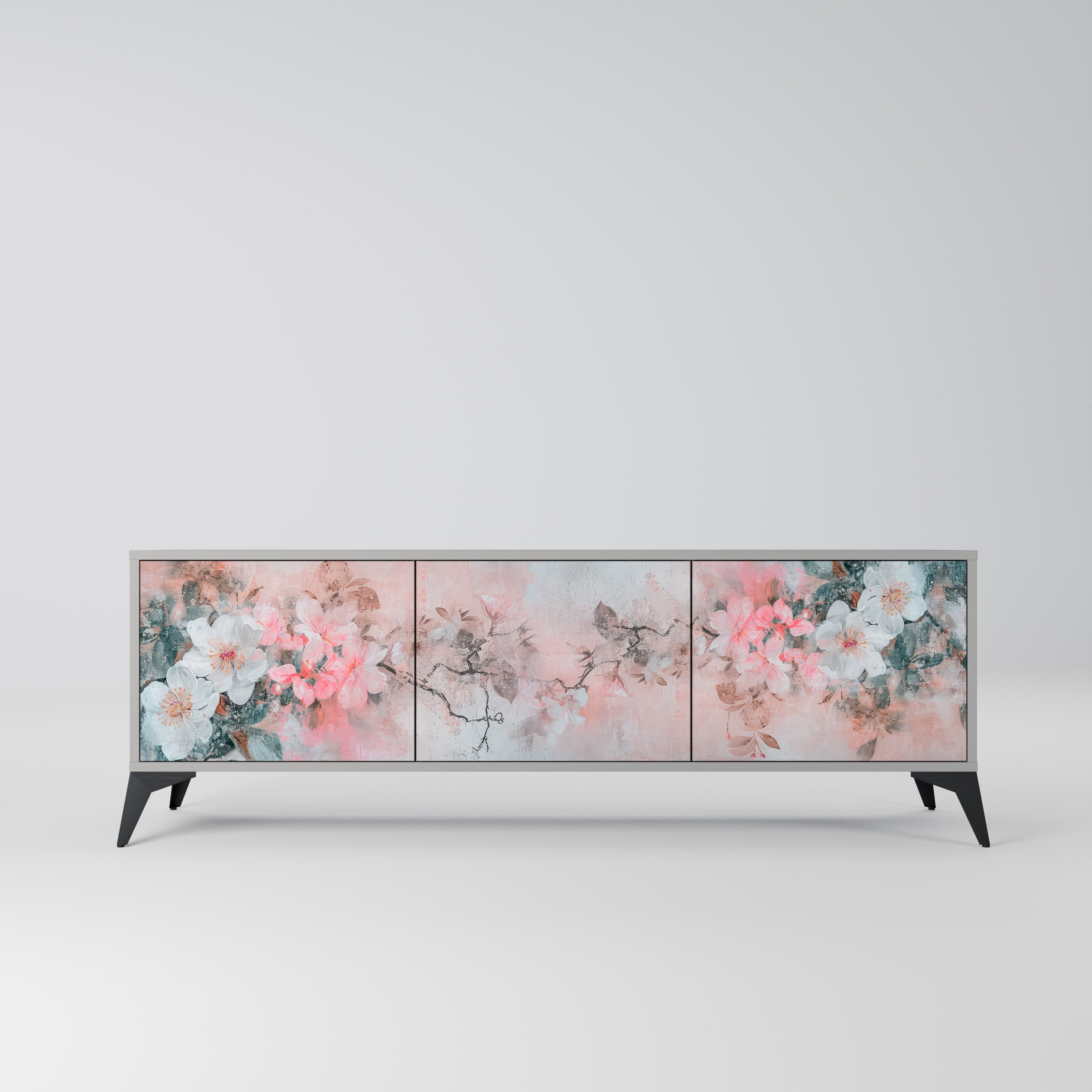 CHERRY BLOSSOM TV-Lowboard mit 3 Türen in Grau