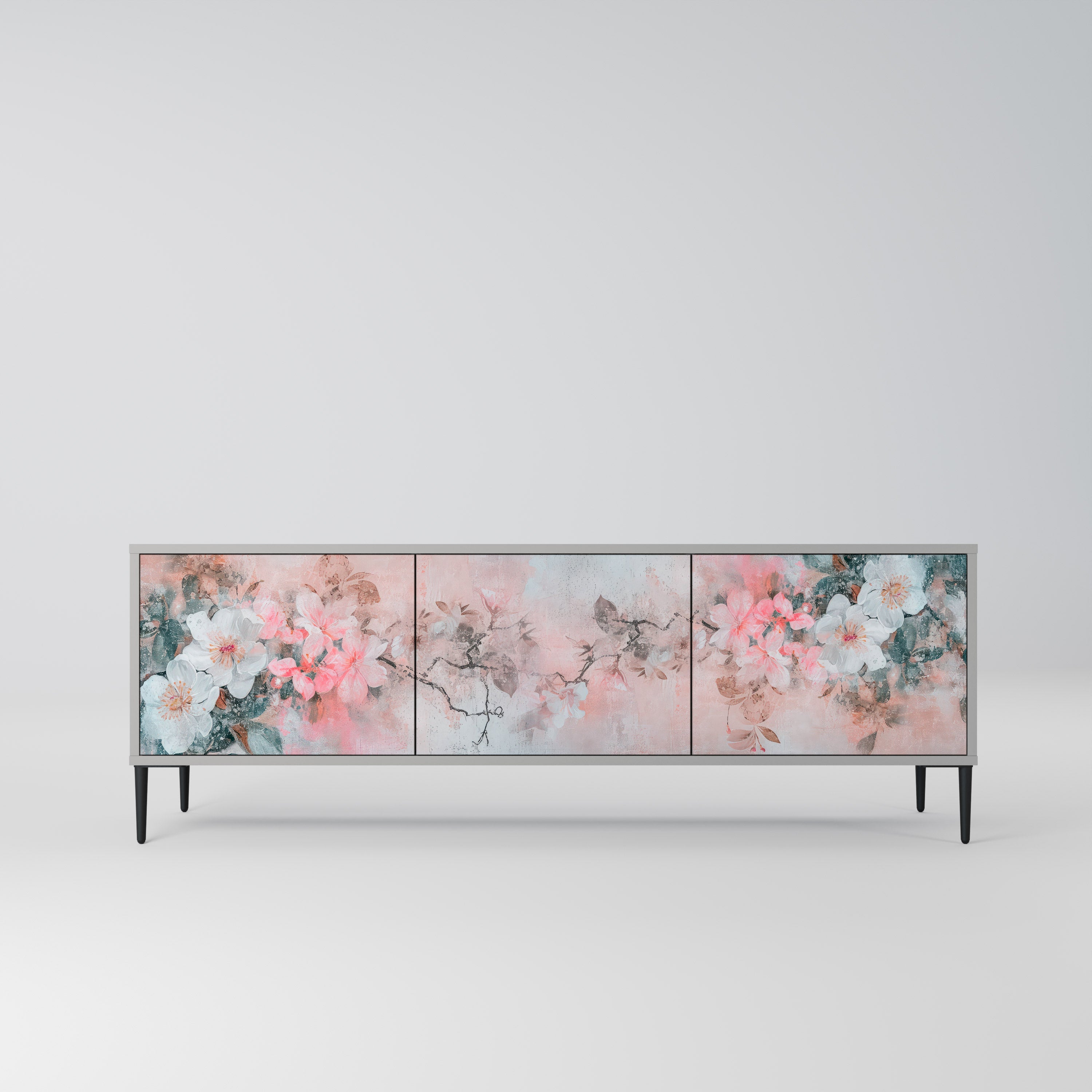 CHERRY BLOSSOM TV-Lowboard mit 3 Türen in Grau