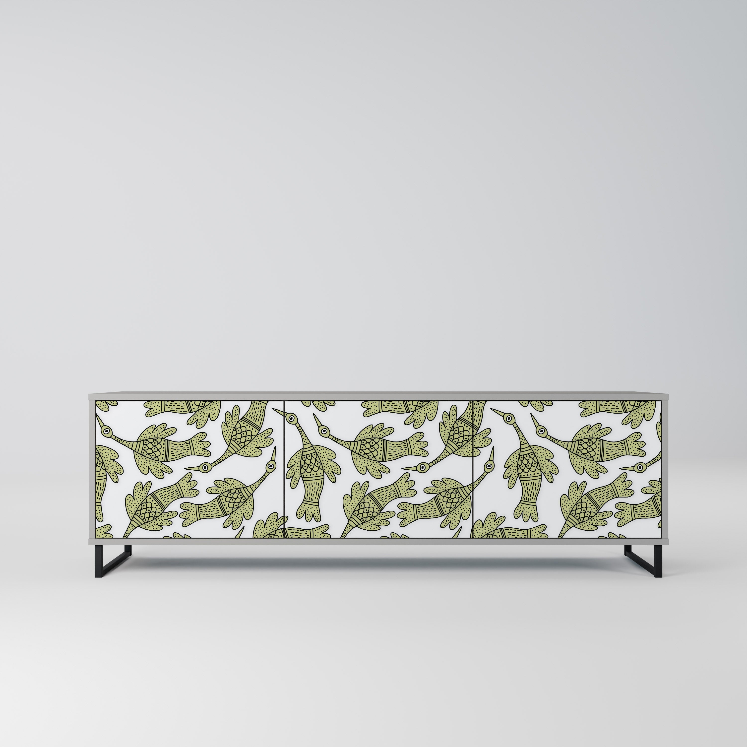 SEEDLING SONGBIRD TV-Lowboard mit 3 Türen in Grau