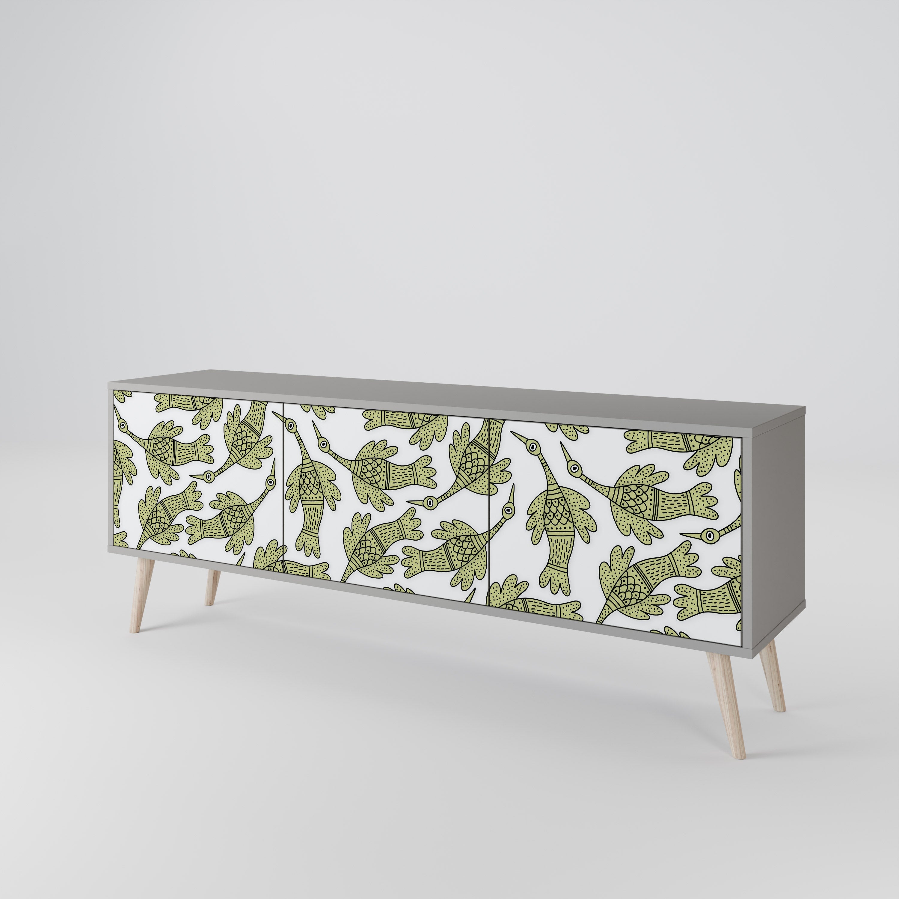 SEEDLING SONGBIRD TV-Lowboard mit 3 Türen in Grau