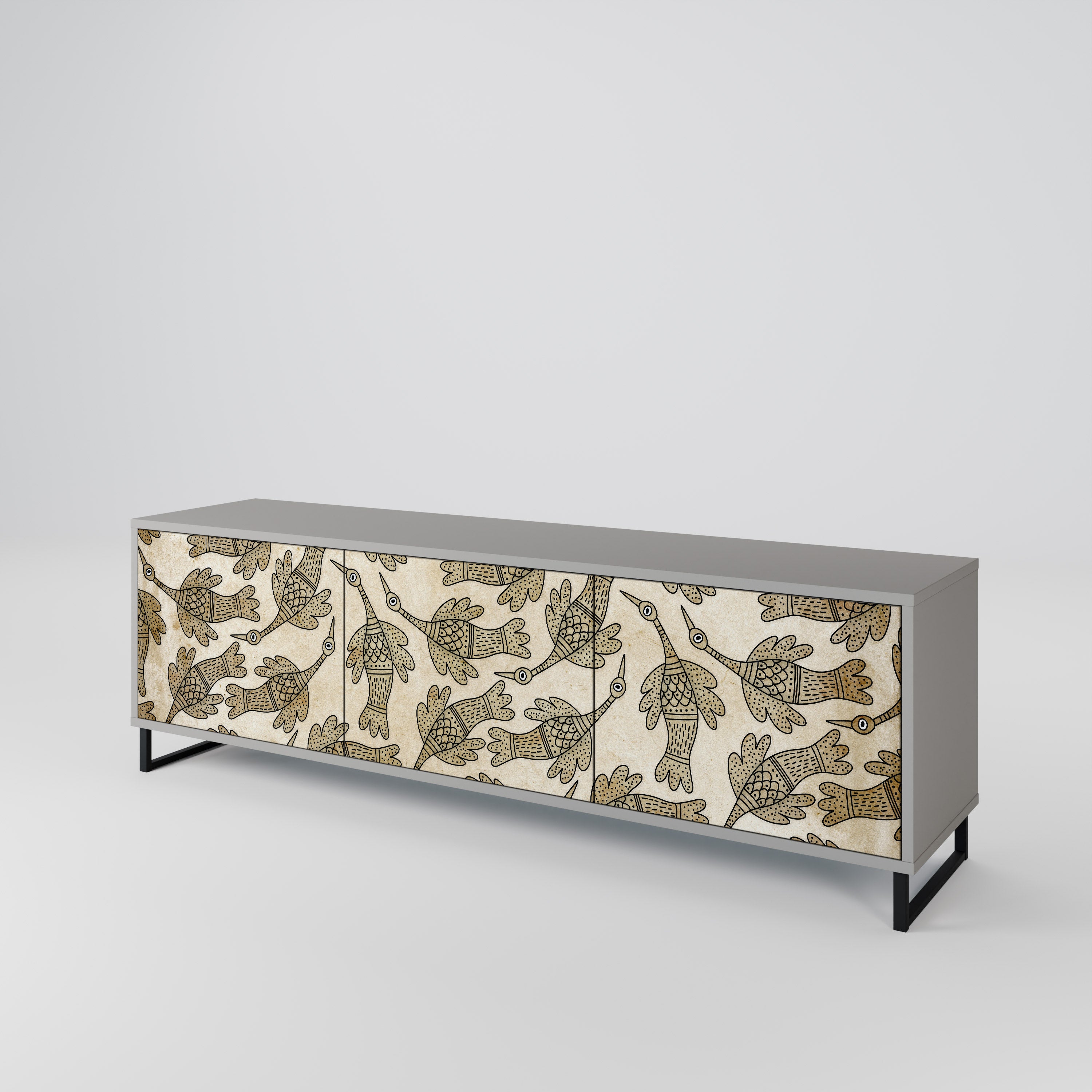 ALMONDINE SONGBIRD 3-Door TV Cabinet