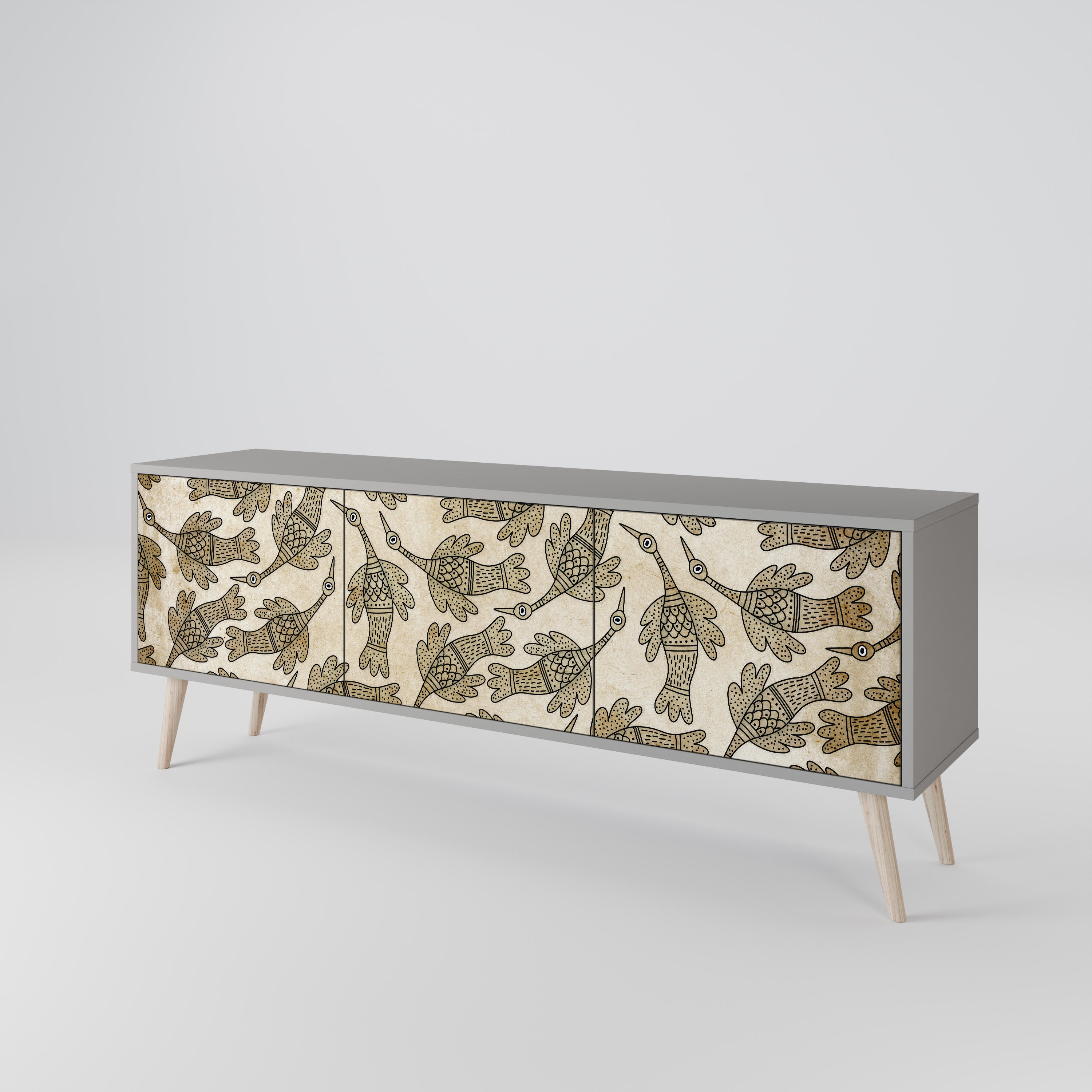 ALMONDINE SONGBIRD 3-Door TV Cabinet