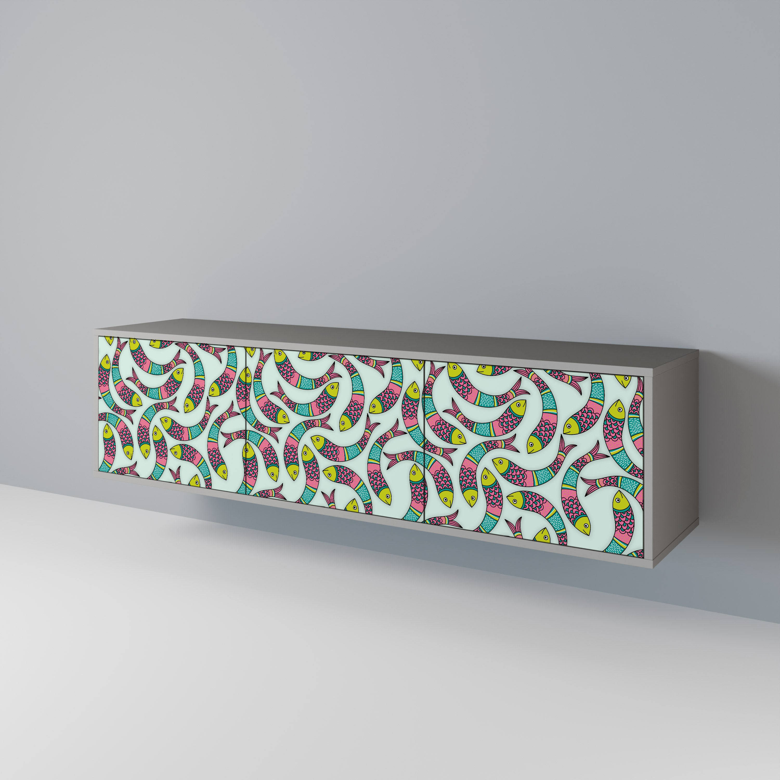 INDIAN FISH 3-Door TV Cabinet