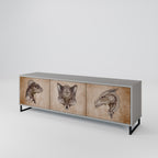 STEAMPUNK CLAN TV-Lowboard mit 3 Türen in Grau