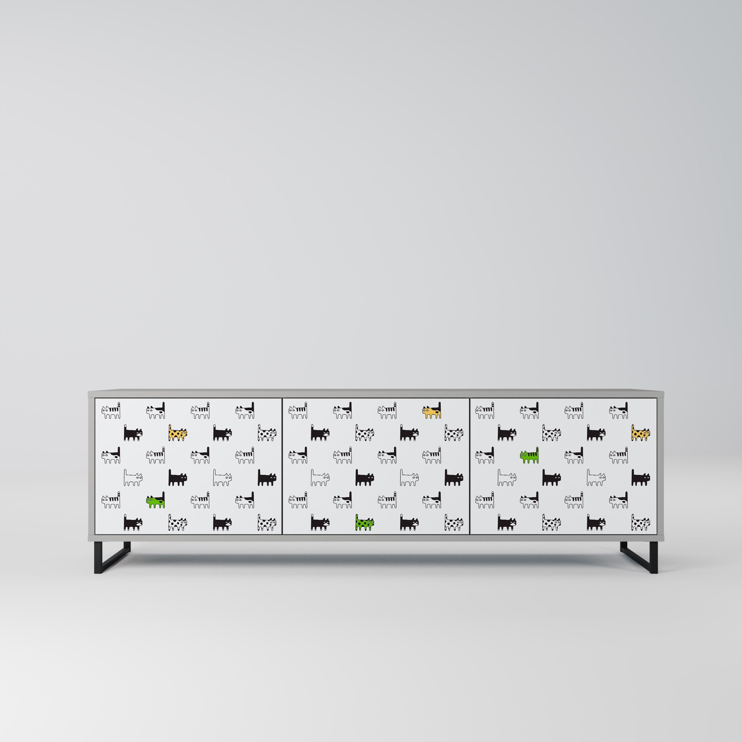 CATS COMPILATION TV-Lowboard mit 3 Türen in Grau