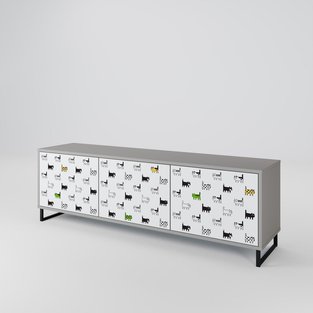 CATS COMPILATION TV-Lowboard mit 3 Türen in Grau