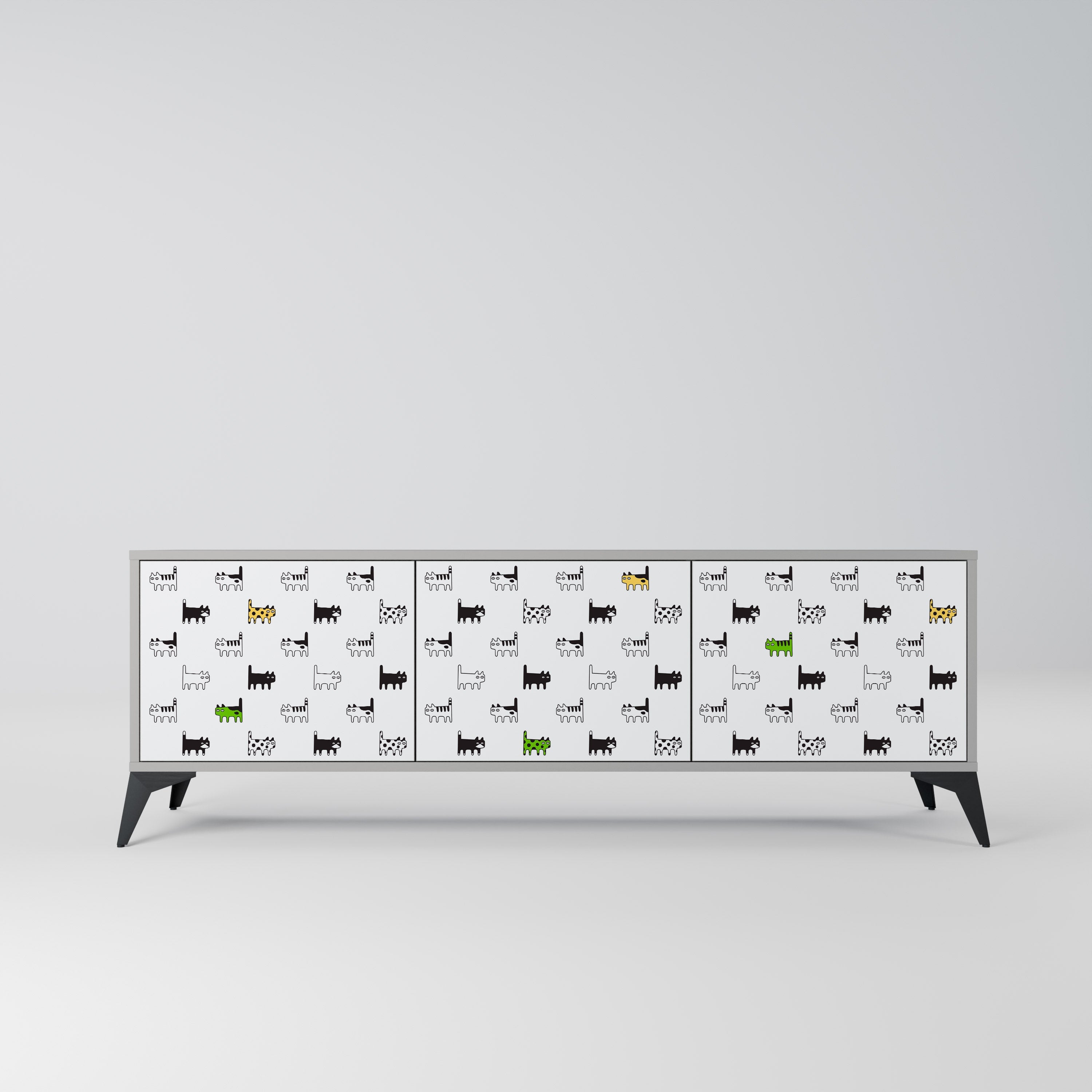 CATS COMPILATION TV-Lowboard mit 3 Türen in Grau