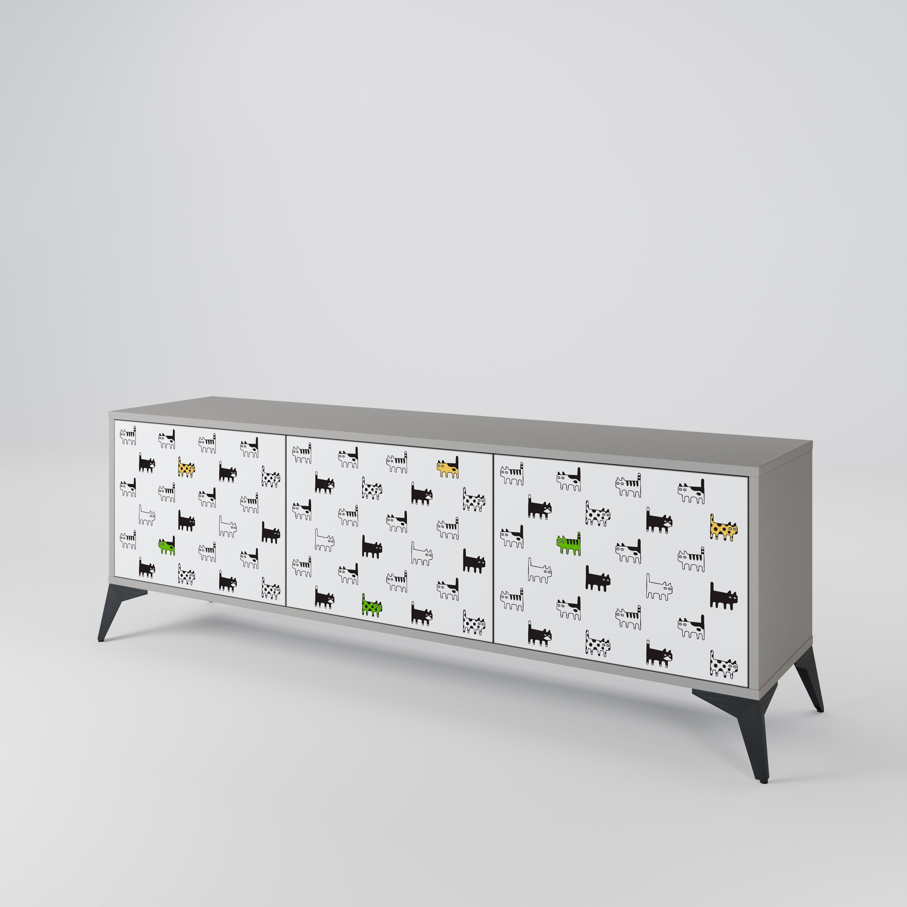 CATS COMPILATION TV-Lowboard mit 3 Türen in Grau