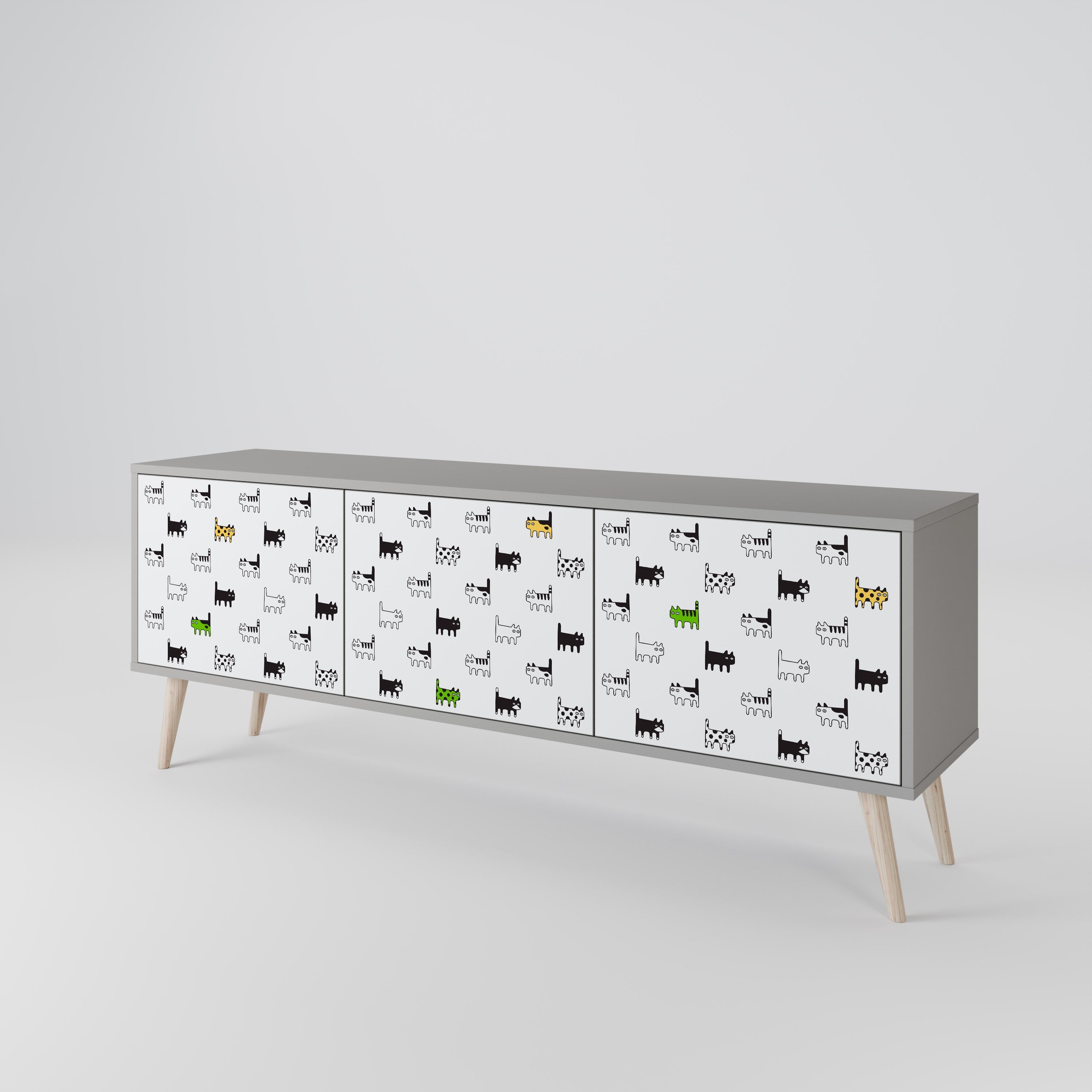 CATS COMPILATION TV-Lowboard mit 3 Türen in Grau