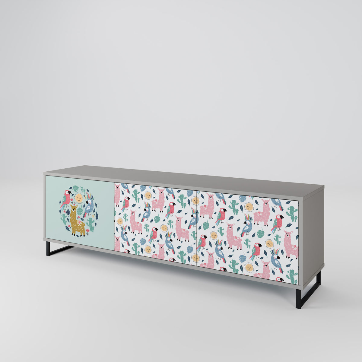 COLORFUL ALPACAS 3-türiges TV-Lowboard