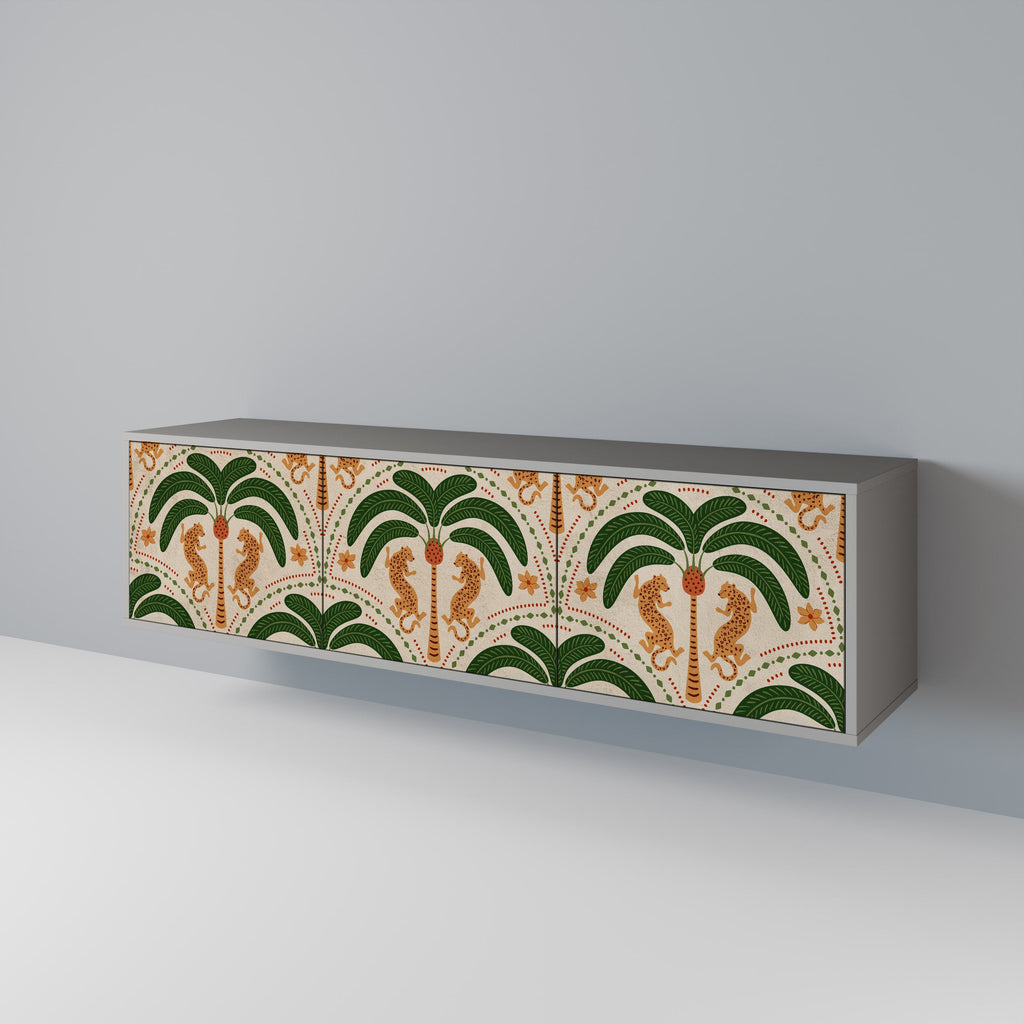 DANCING PREDATORS TV-Lowboard mit 3 Türen in Grau