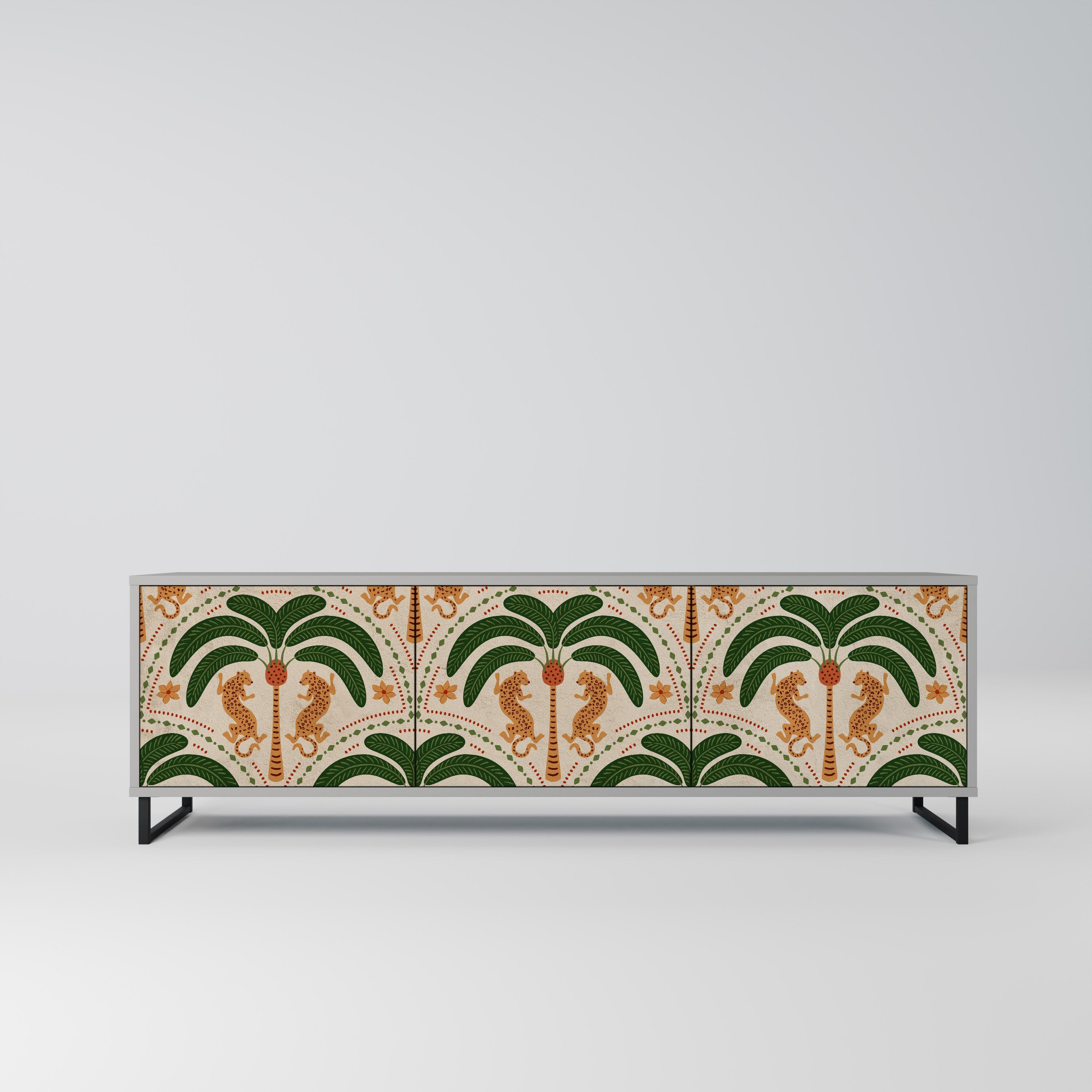 DANCING PREDATORS TV-Lowboard mit 3 Türen in Grau