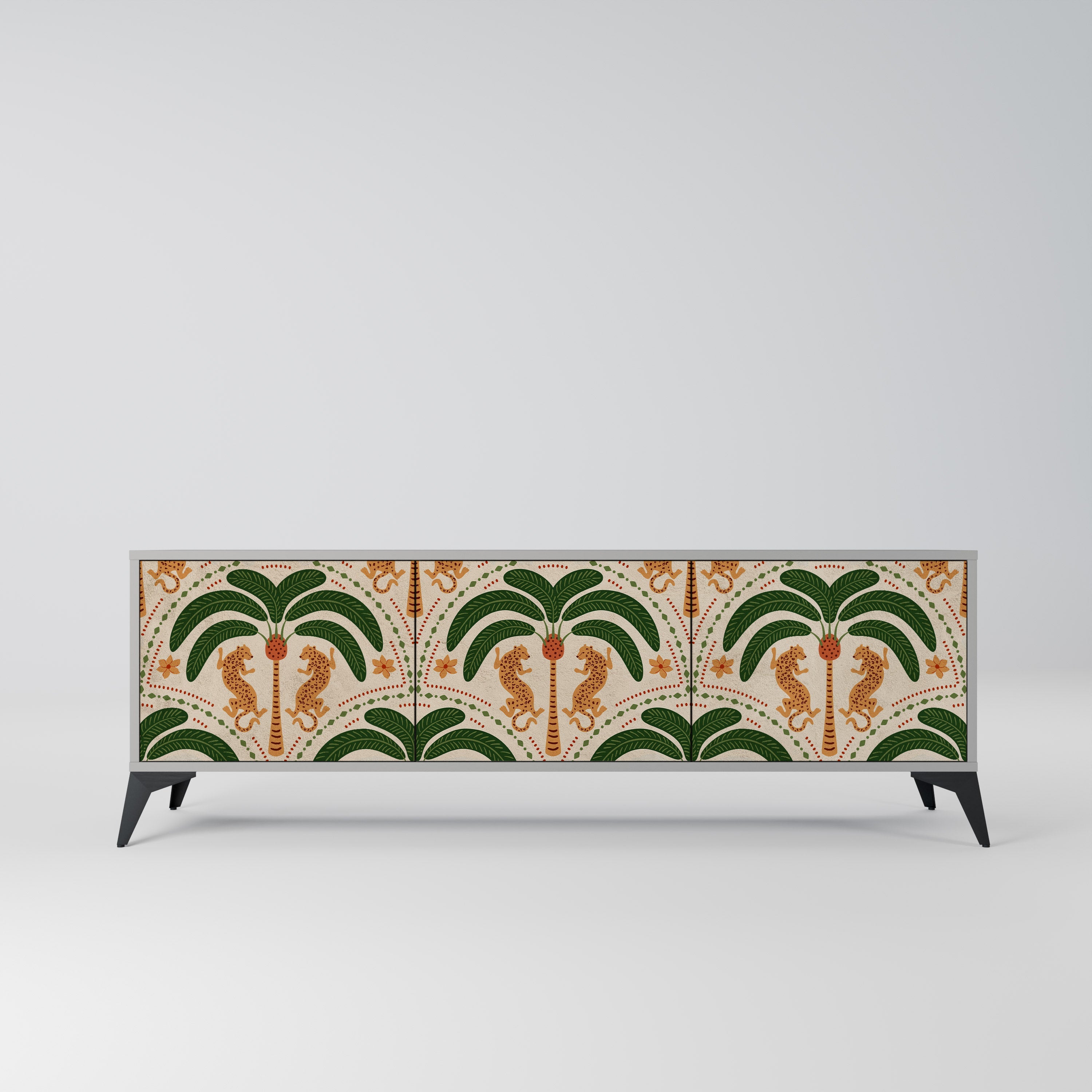 DANCING PREDATORS TV-Lowboard mit 3 Türen in Grau