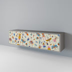 COLORFUL INSECTS TV-Lowboard mit 3 Türen in Grau